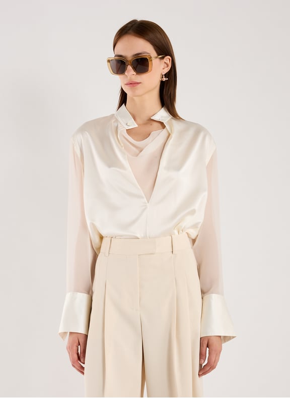 Casual silk blouse with cowl neck White by HELMUT LANG HELMUT LANG Casual silk blouse with cowl neck White
