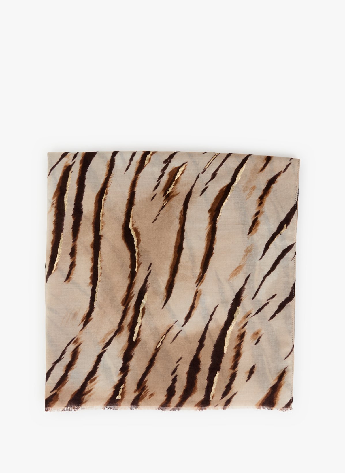 Au Printemps Paris Etole Imprimée En Coton Mélangé In Brown