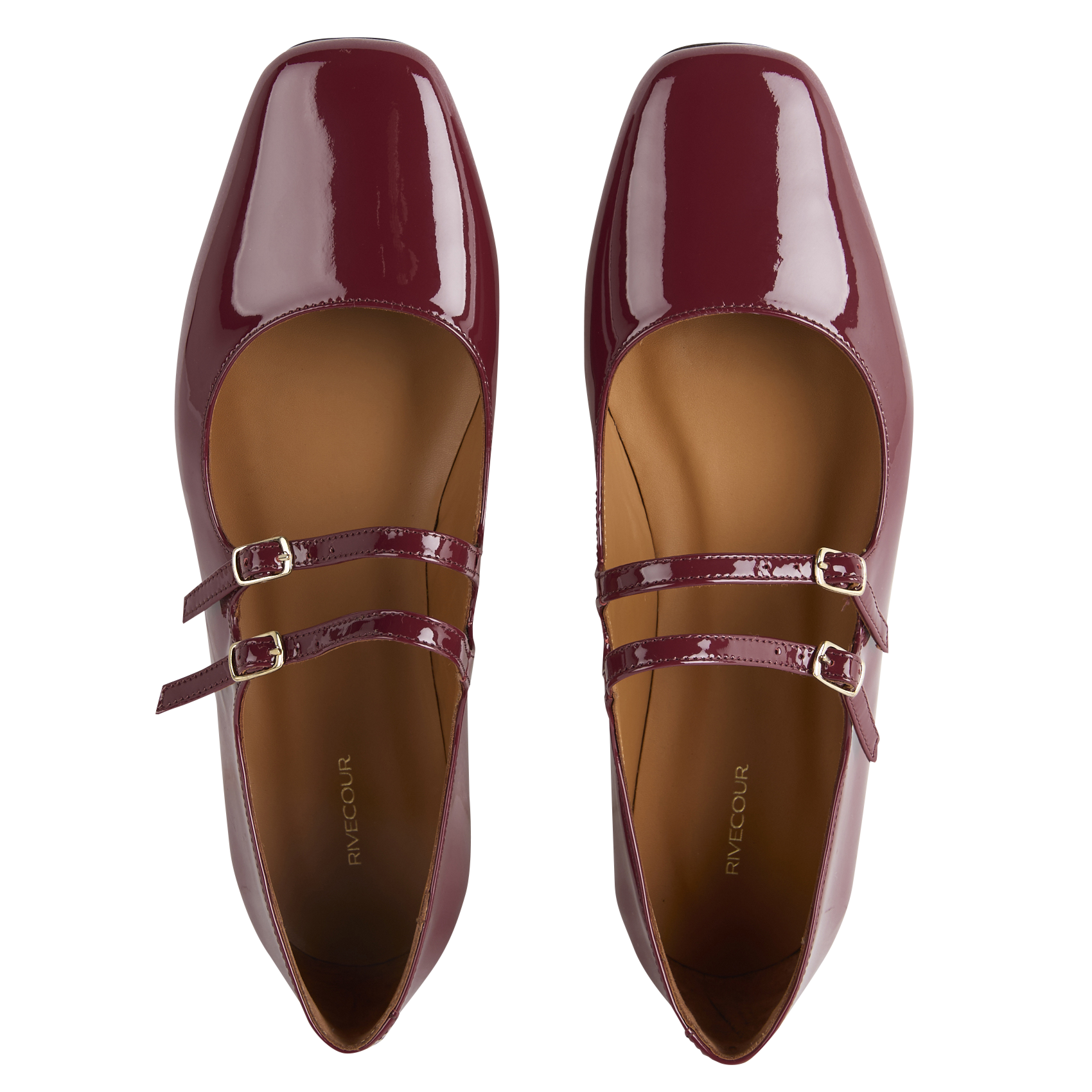 Babies en cuir vernis n°128 RIVECOUR Rouge