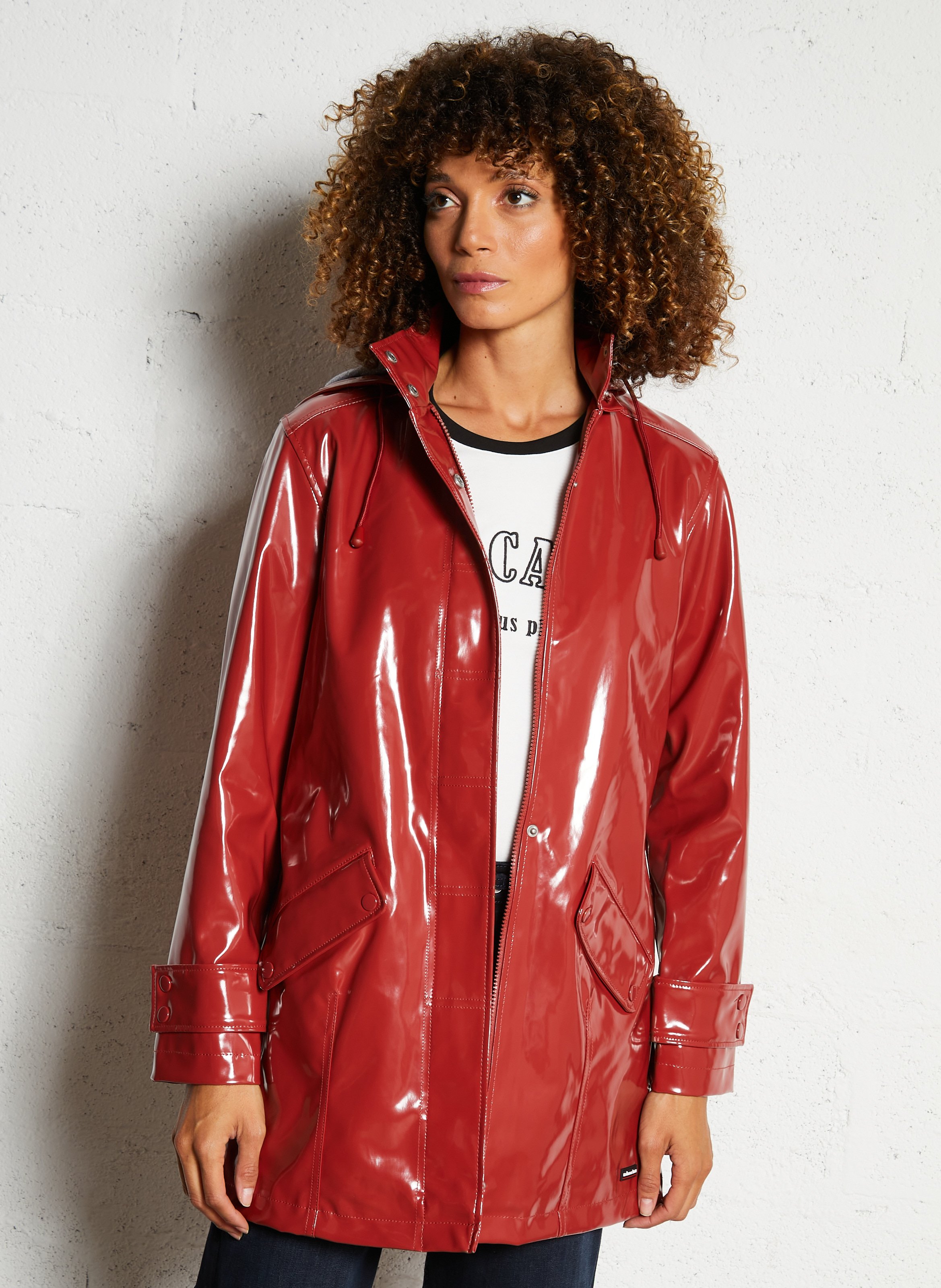 Imperméable à capuche vernis maé ARMOR-LUX Rouge