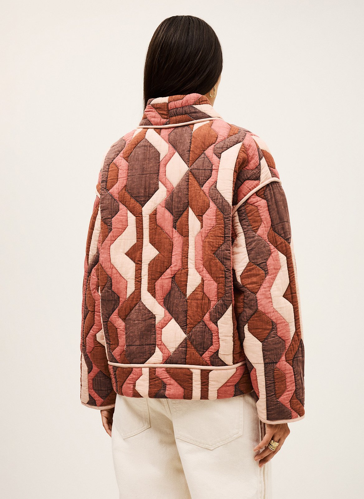 Veste matelassée imprimée col v trincy BA&SH Violet