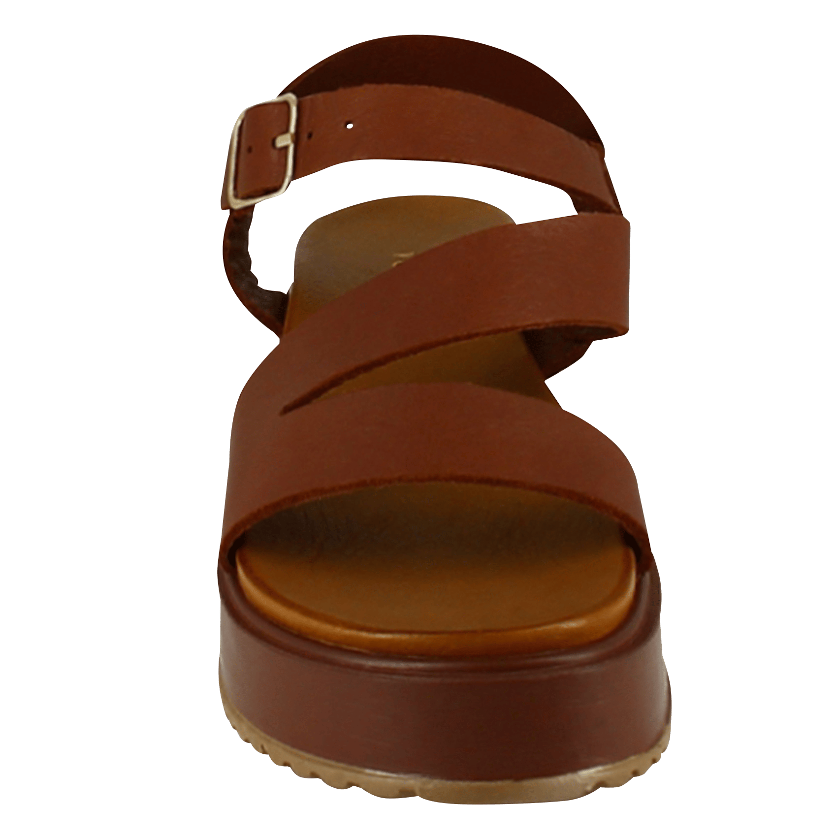 Sandales compensées en cuir isaure JONAK Marron