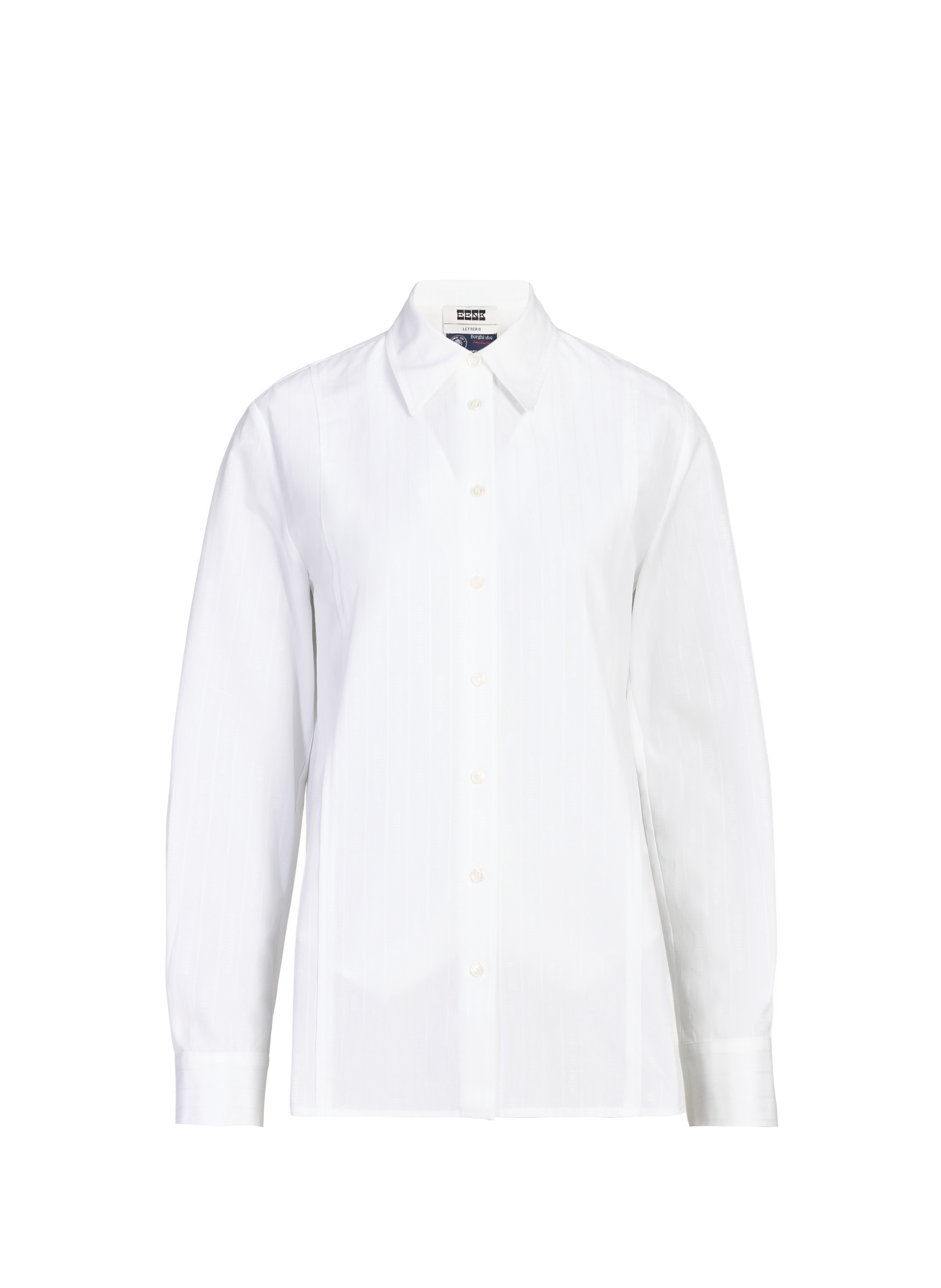 Straight embroidered cotton shirt EENK White