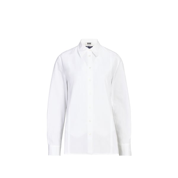 Chemise droite brodée en coton