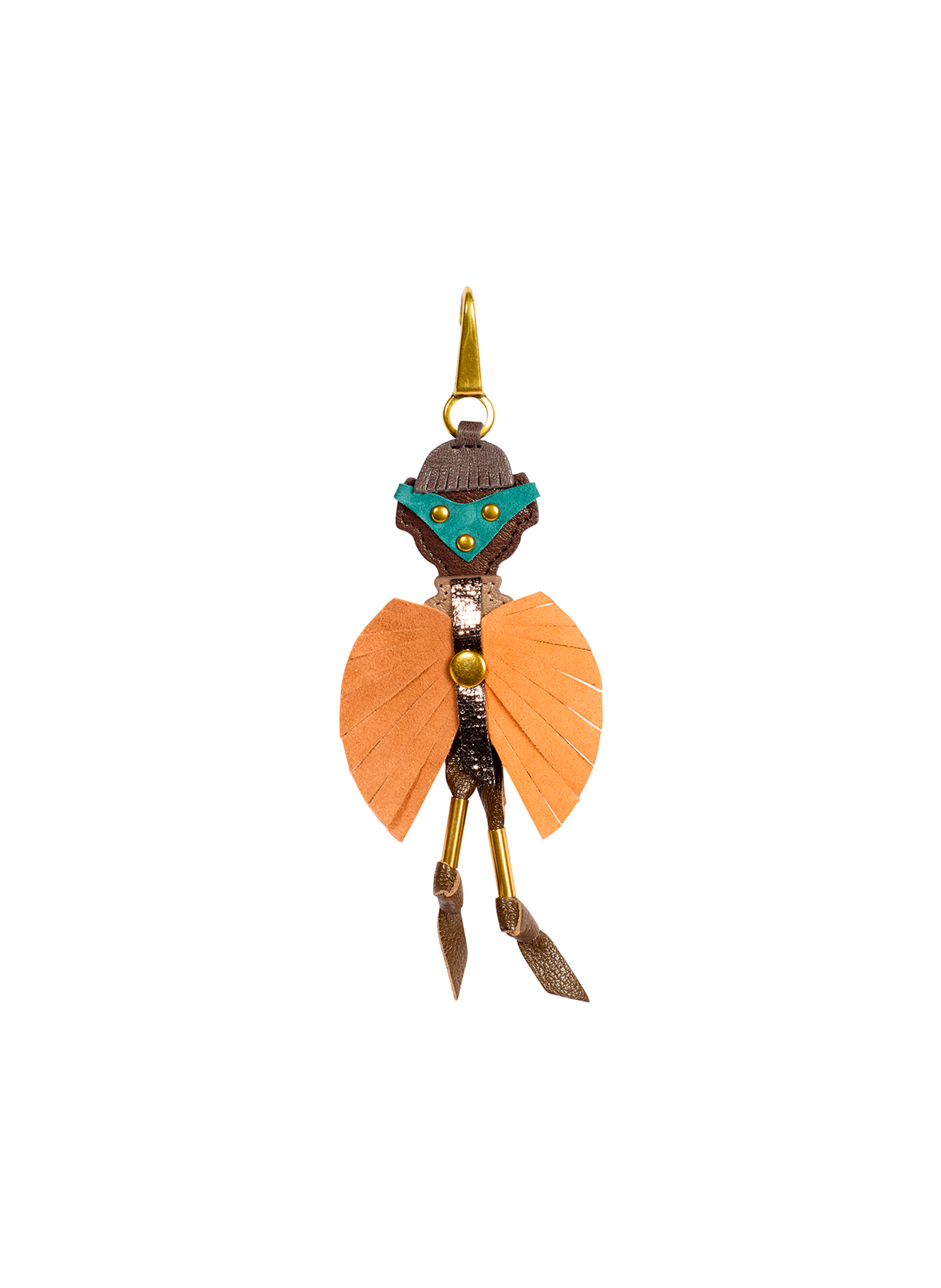 Leather keyring JÉRÔME DREYFUSS Brown