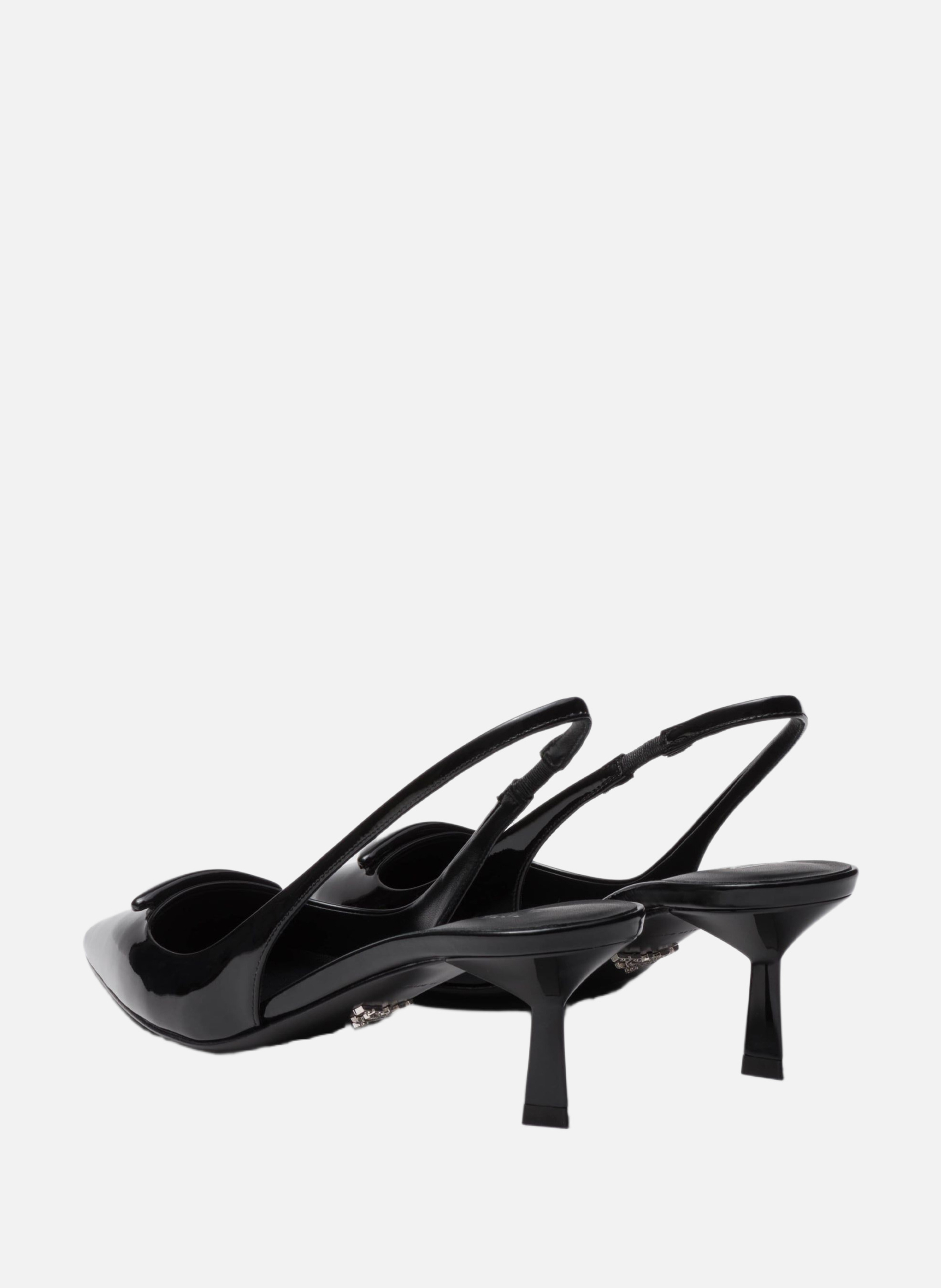 Escarpins à bride arrière en cuir verni PRADA Noir