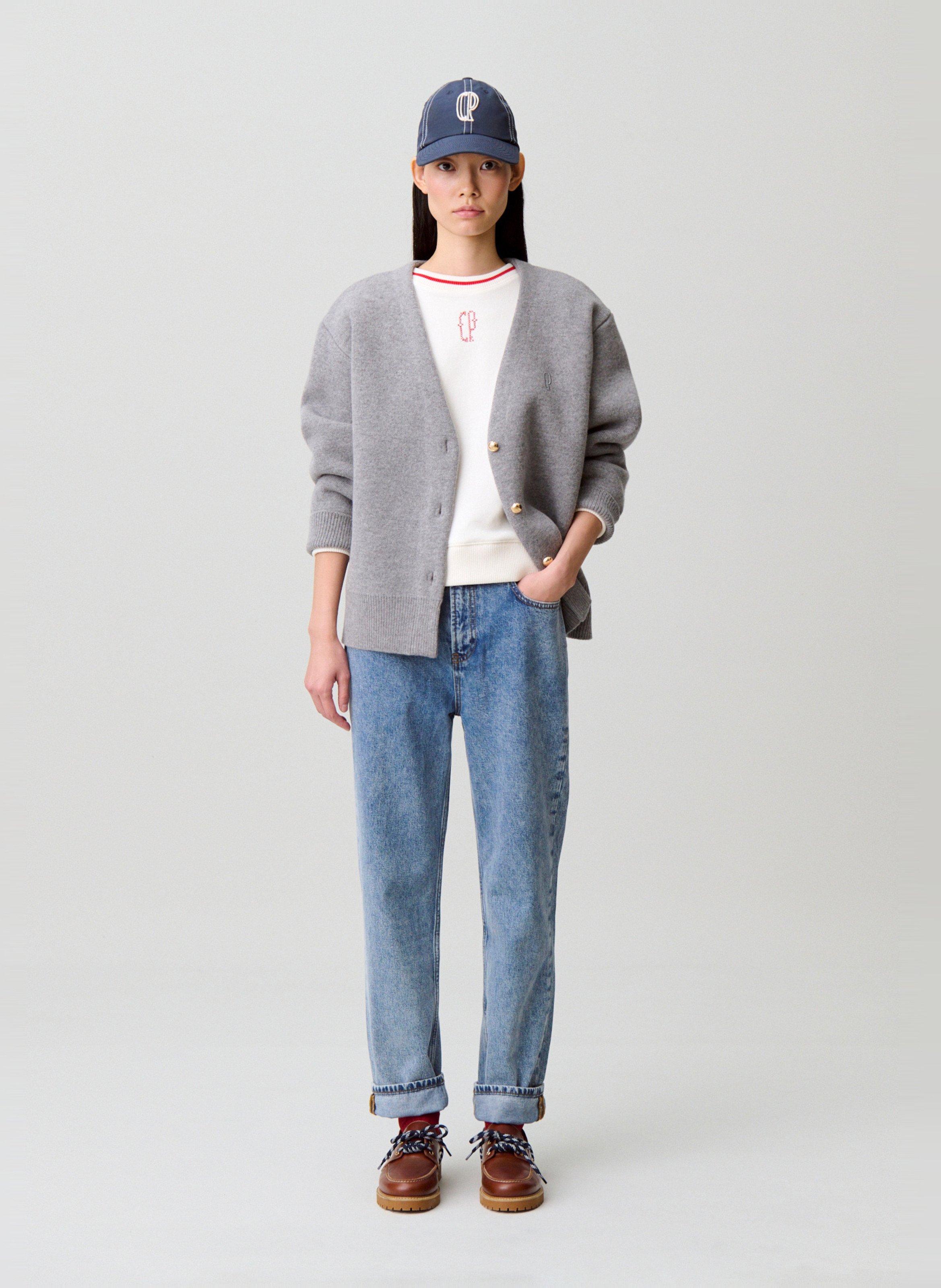 Jean droit en coton CLAUDIE PIERLOT Bleu