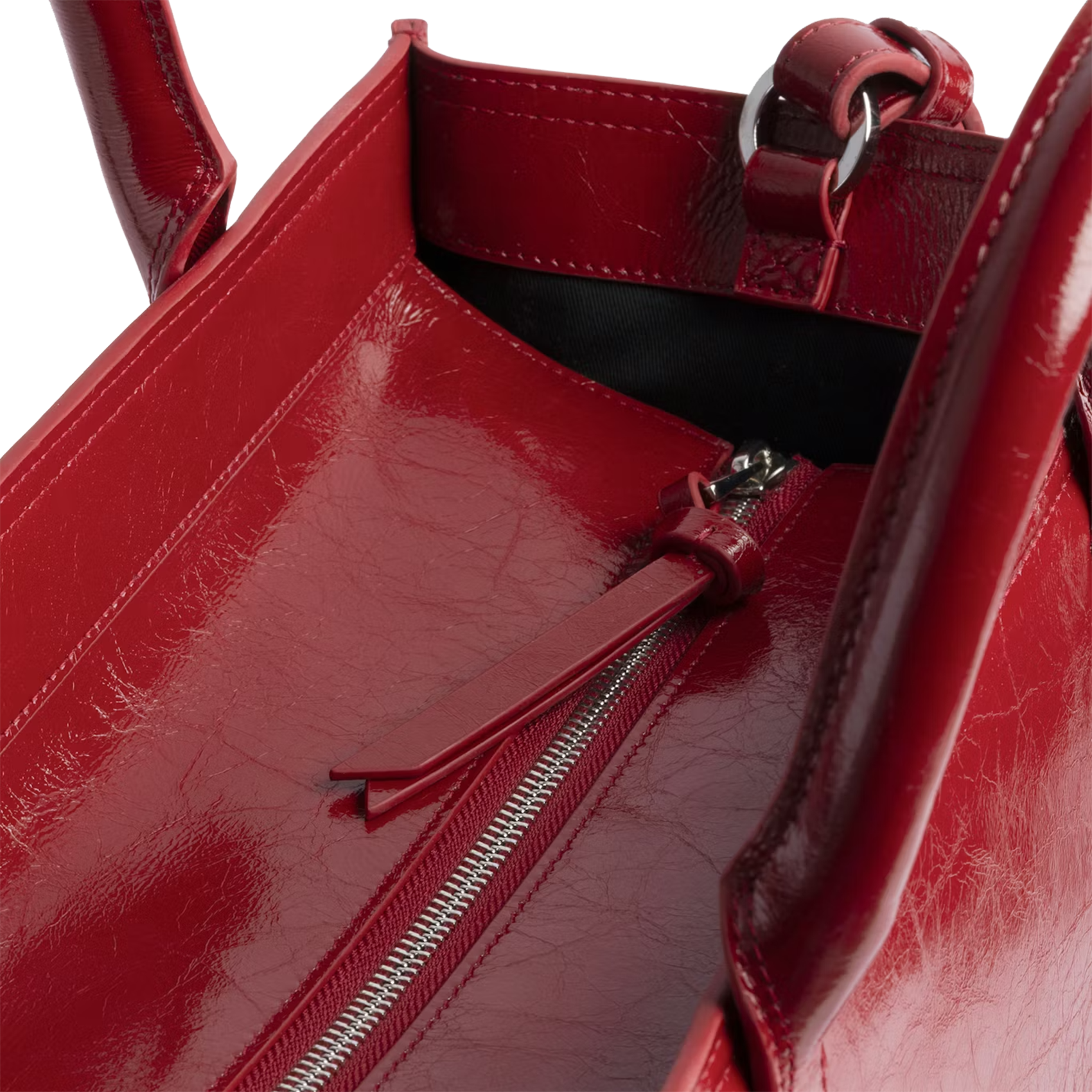Sac porté main en cuir froissé angel ZADIG&VOLTAIRE Rouge
