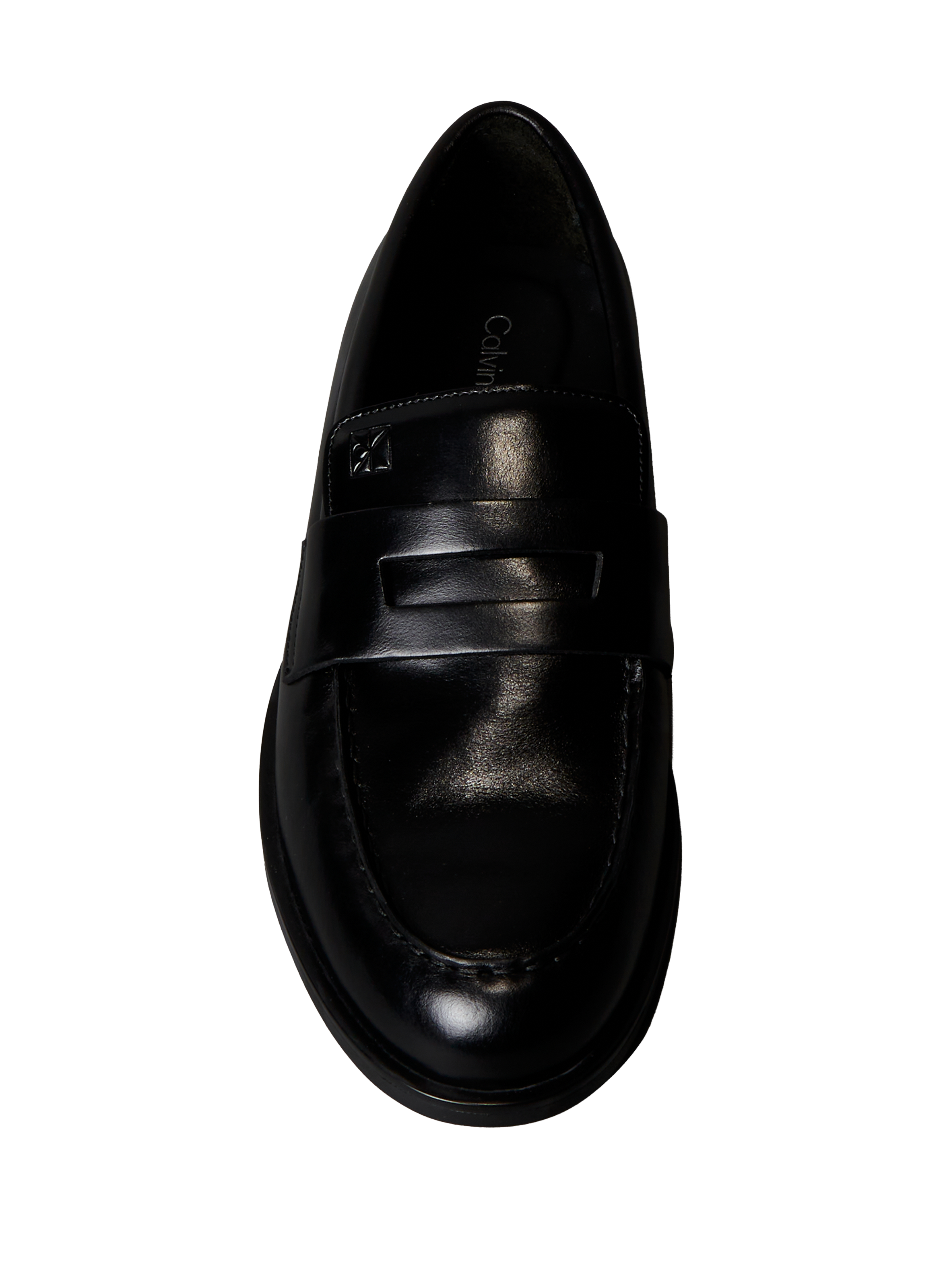 Calfskin leather loafers CALVIN KLEIN Black