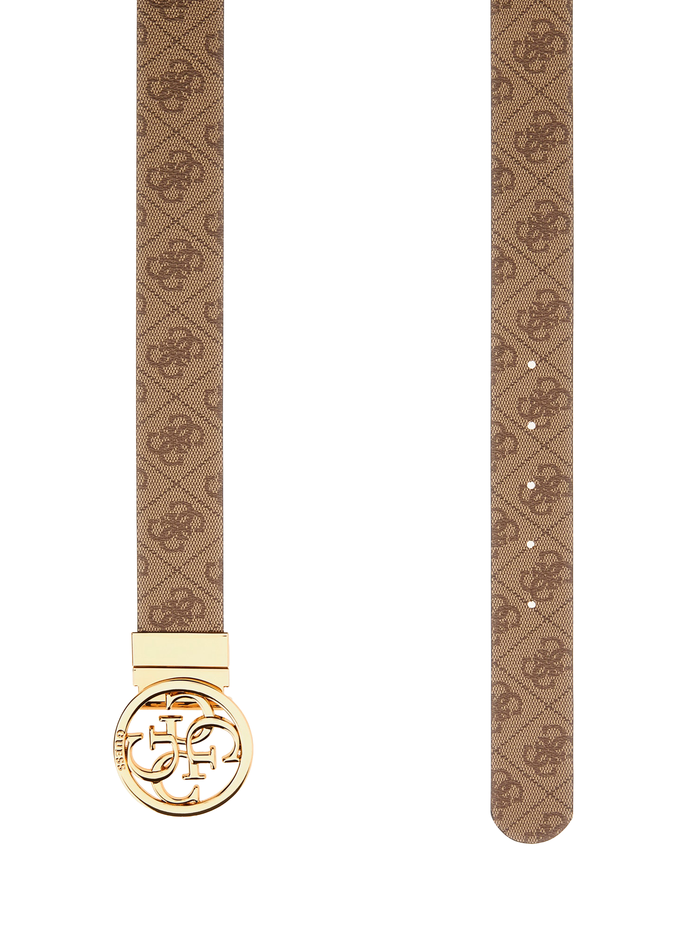 Ceinture imprimée effet cuir avec boucle logo GUESS Marron