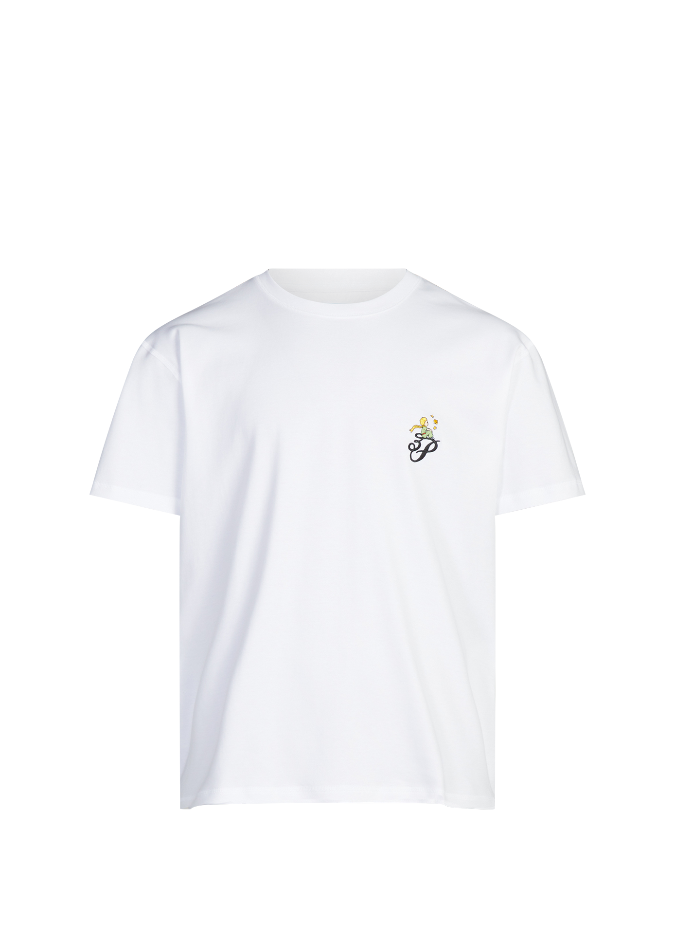 Cotton T-shirt with Le Petit Prince embroidery 3 PARADIS White