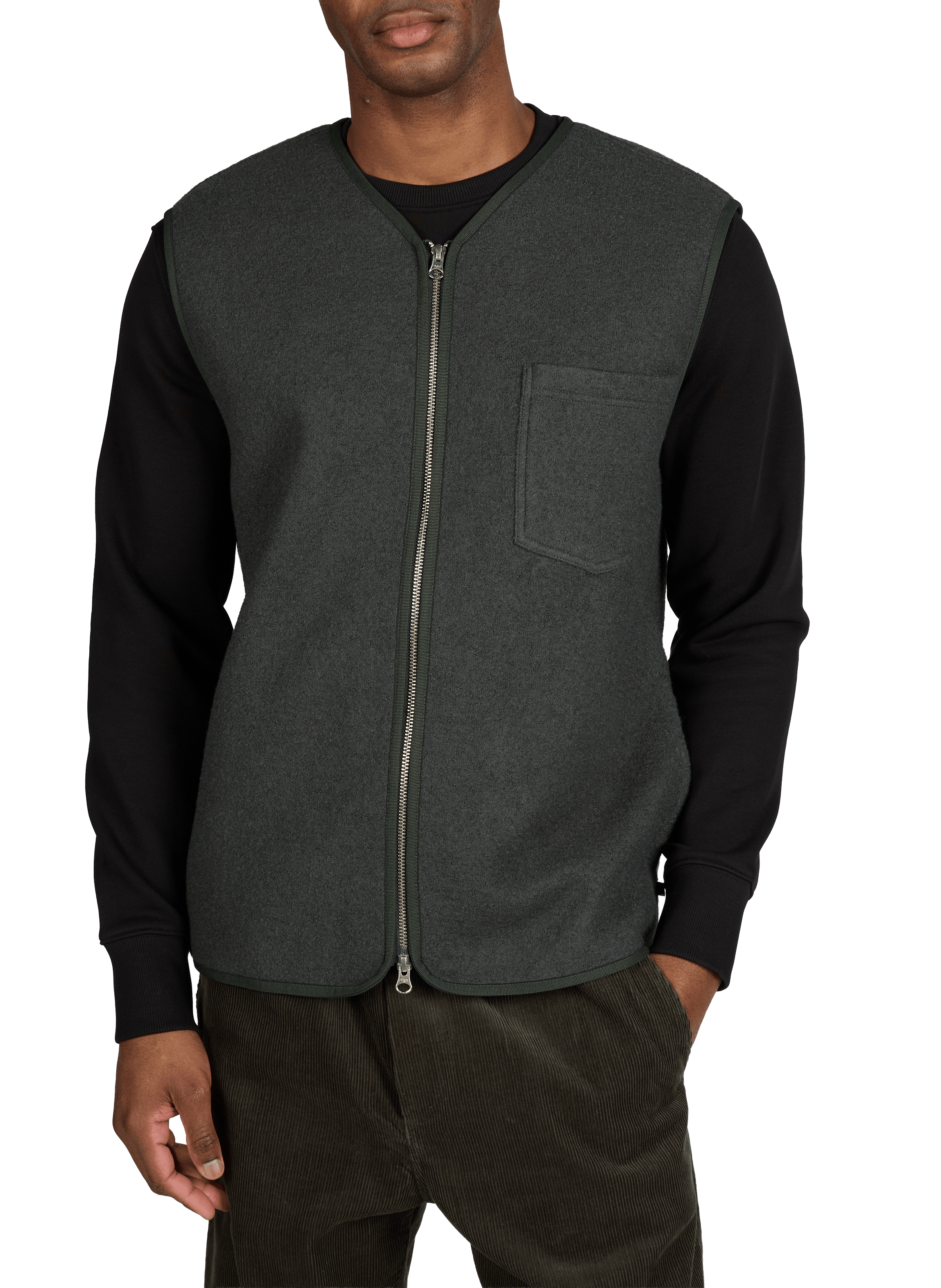 Sleeveless wool cardigan SAMSOE SAMSOE Khaki