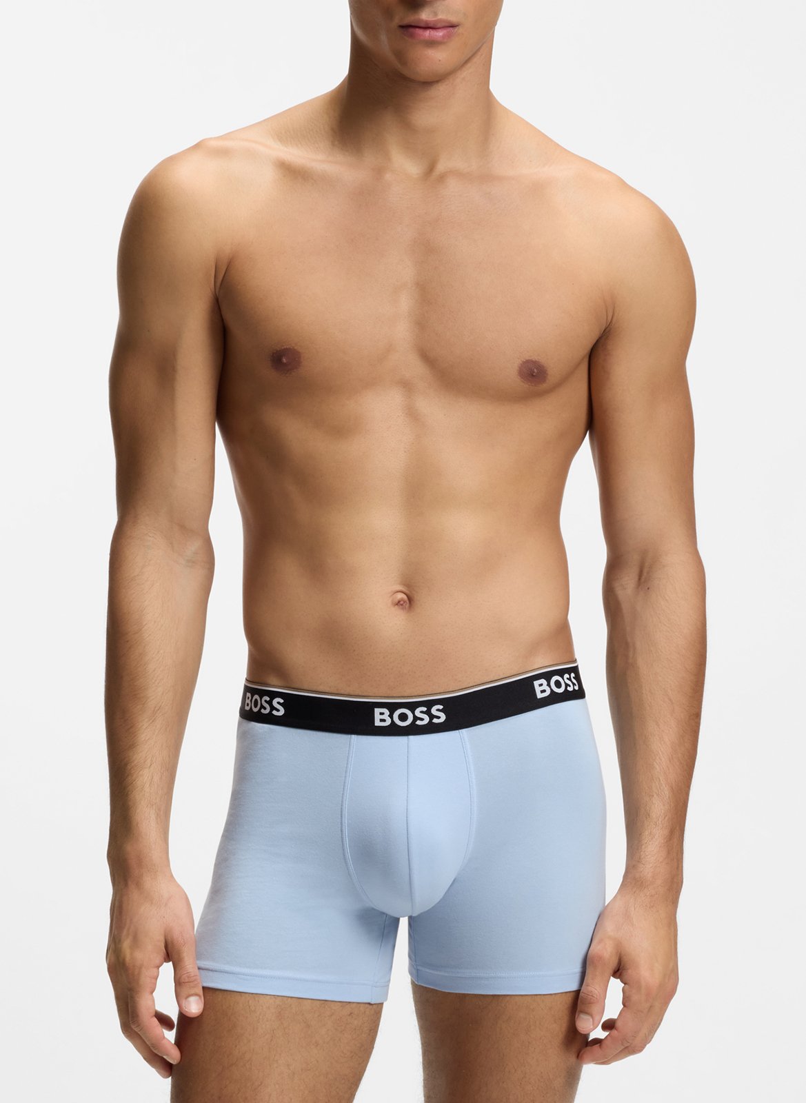 Lot de 3 boxers en coton mélangé BOSS Bleu