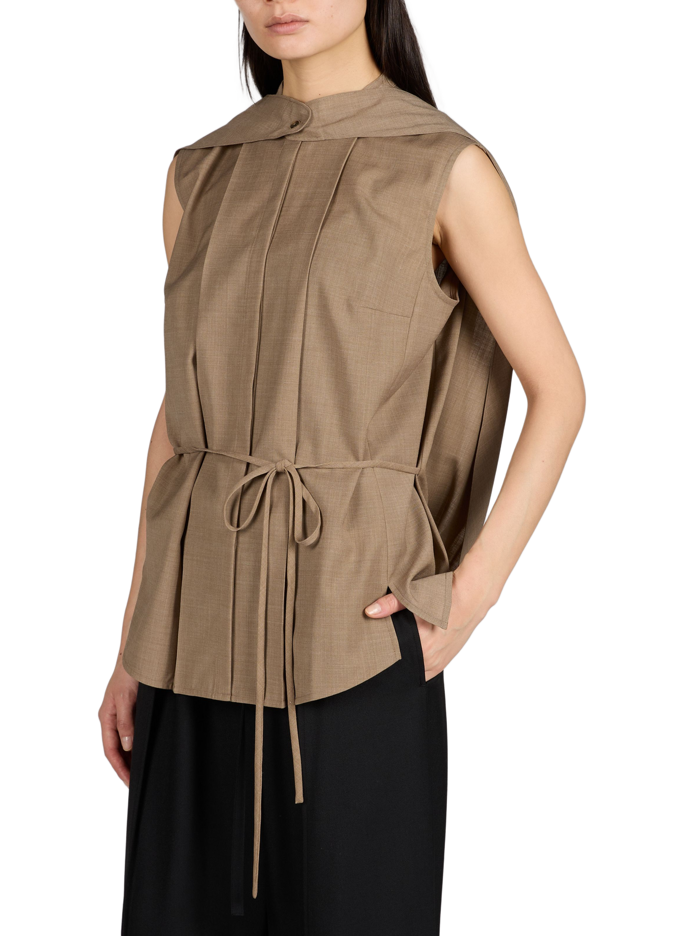 Sleeveless Flowy Shirt LE 17 SEPTEMBRE Brown