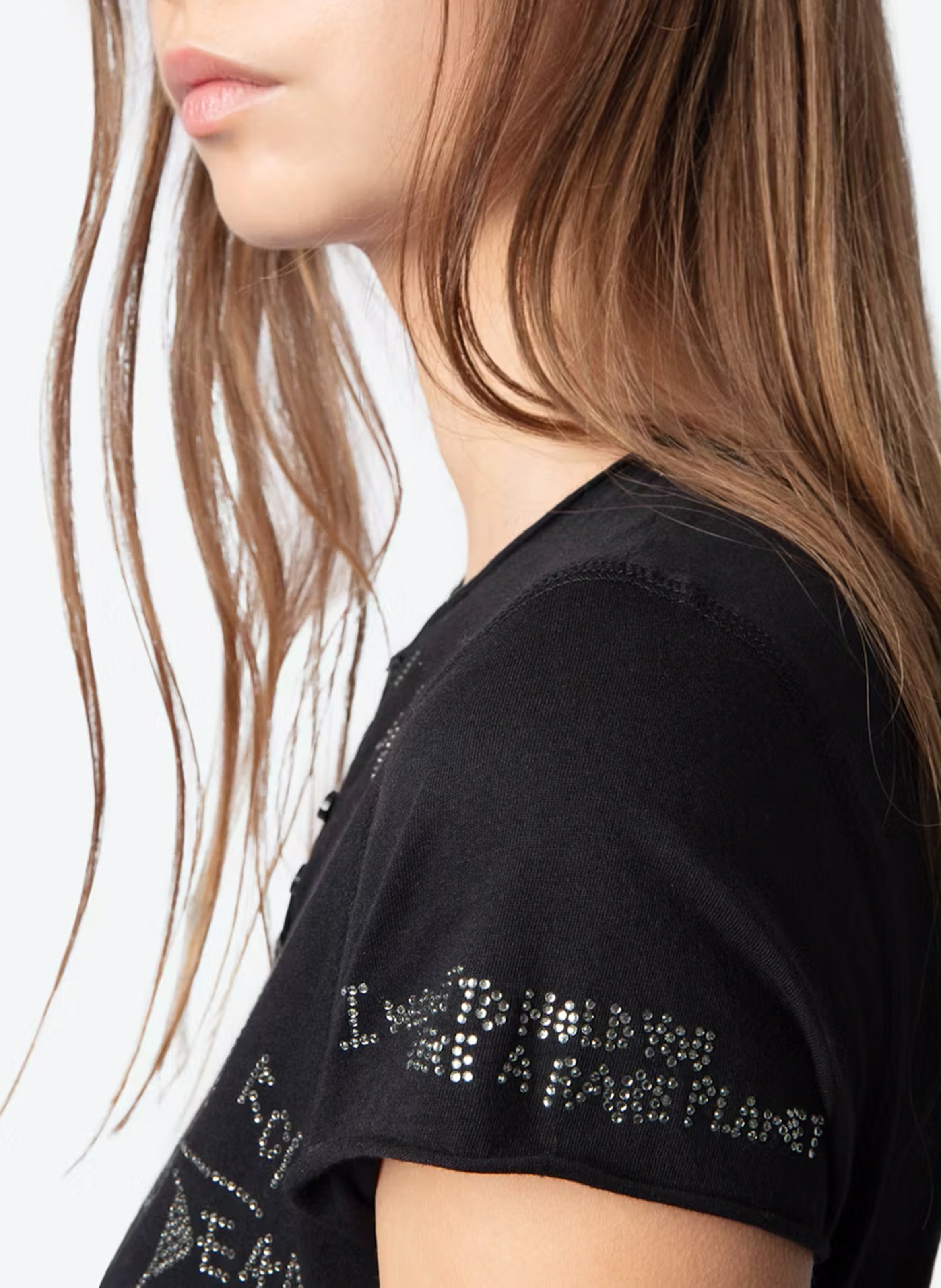 Tee-shirt tunisien en coton ZADIG&VOLTAIRE Noir