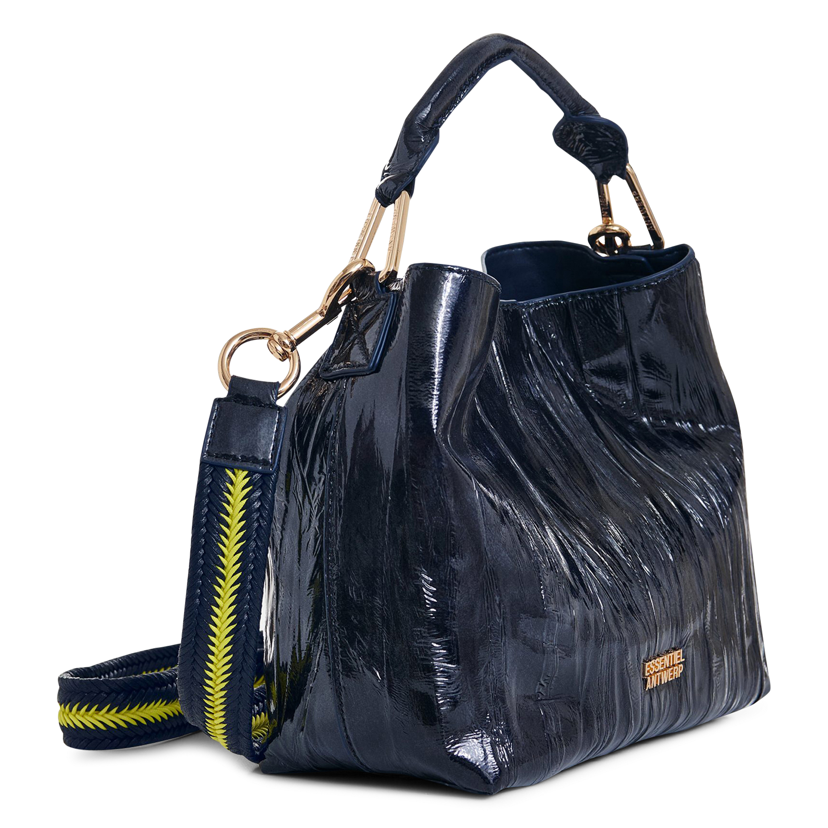 Sac bandoulière craquelé jhossi ESSENTIEL ANTWERP Noir