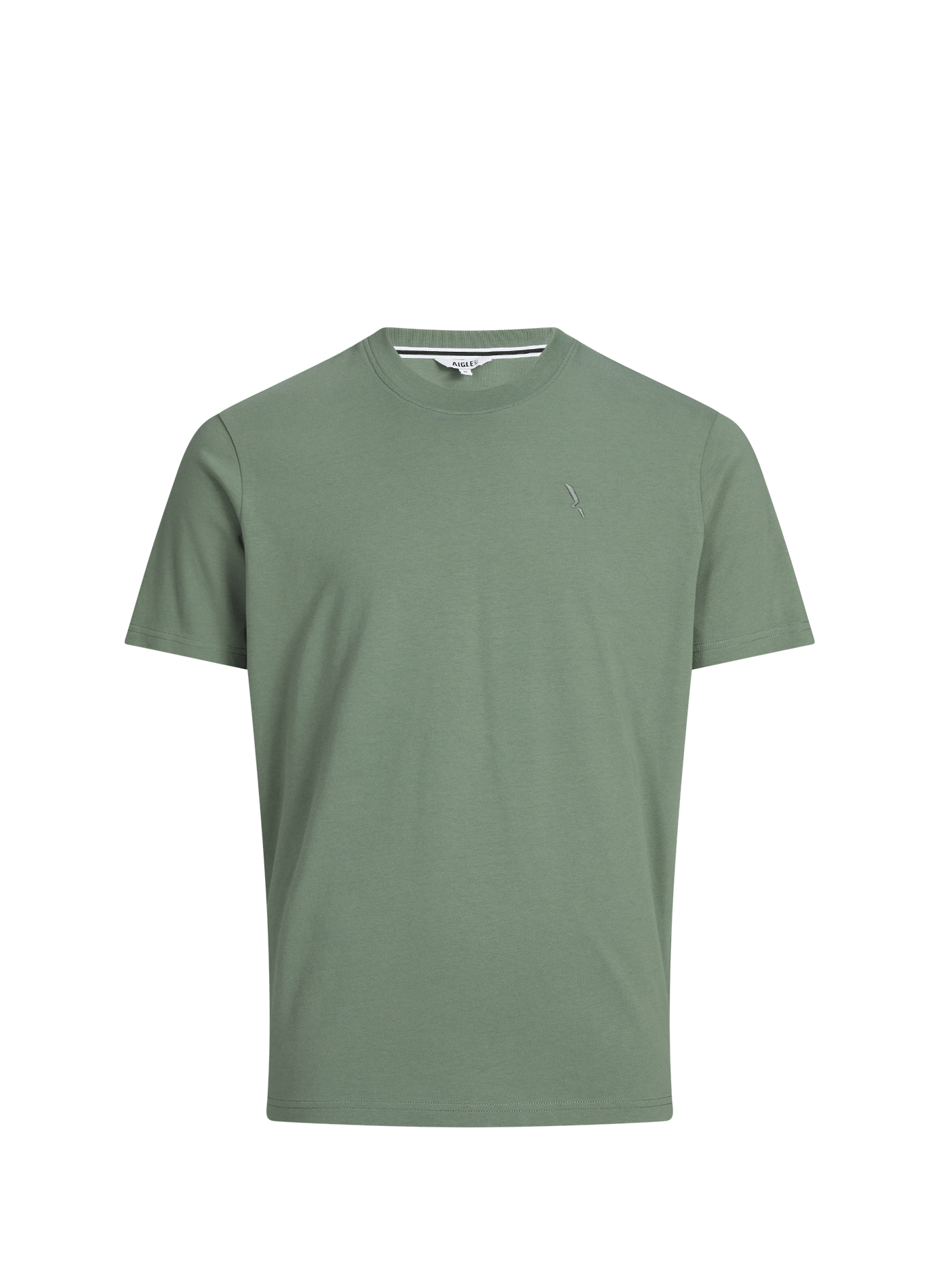 T-shirt col rond en coton AIGLE Khaki