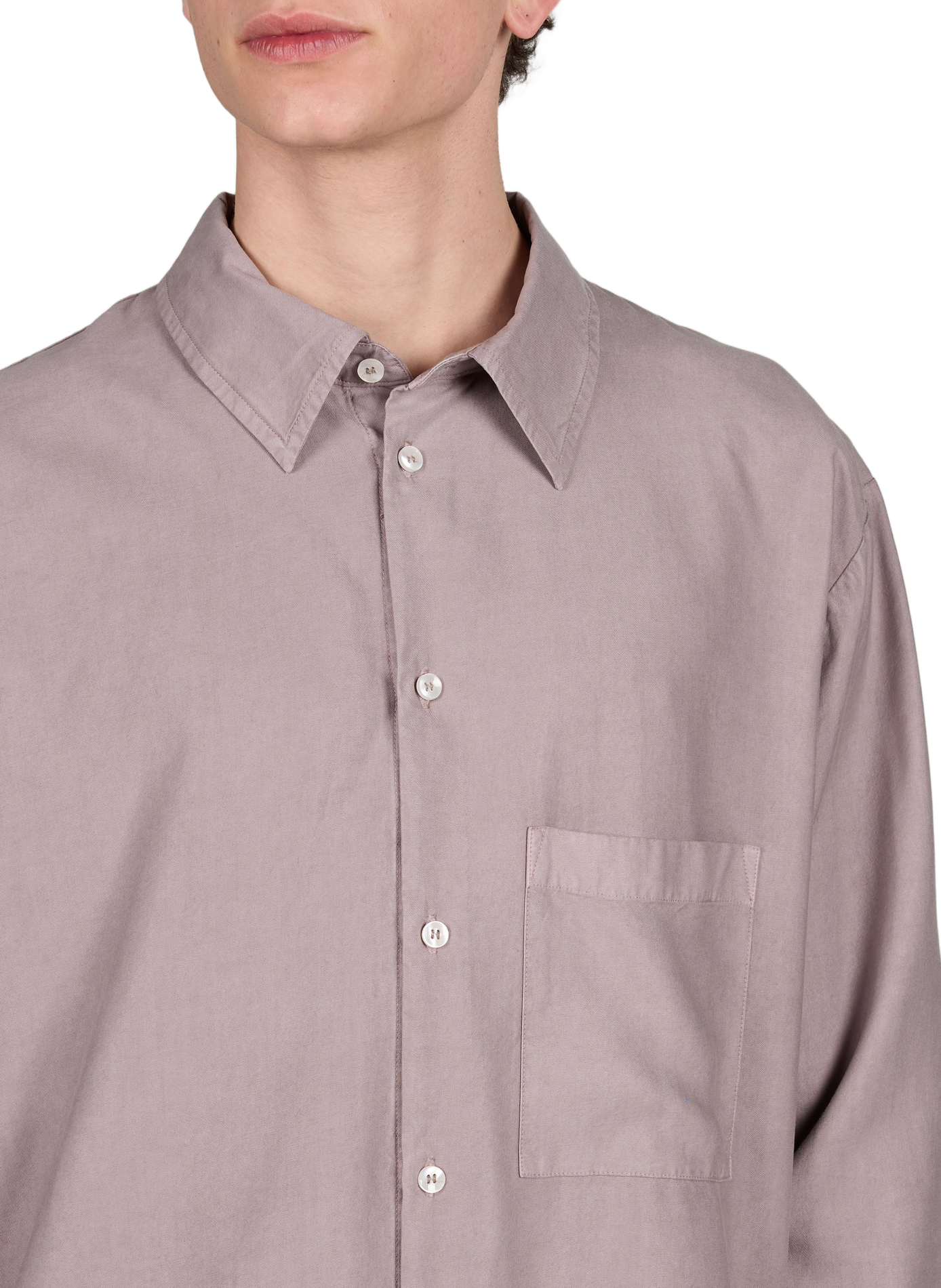 Straight shirt with classic collar and pockets WON HUNDRED Grey