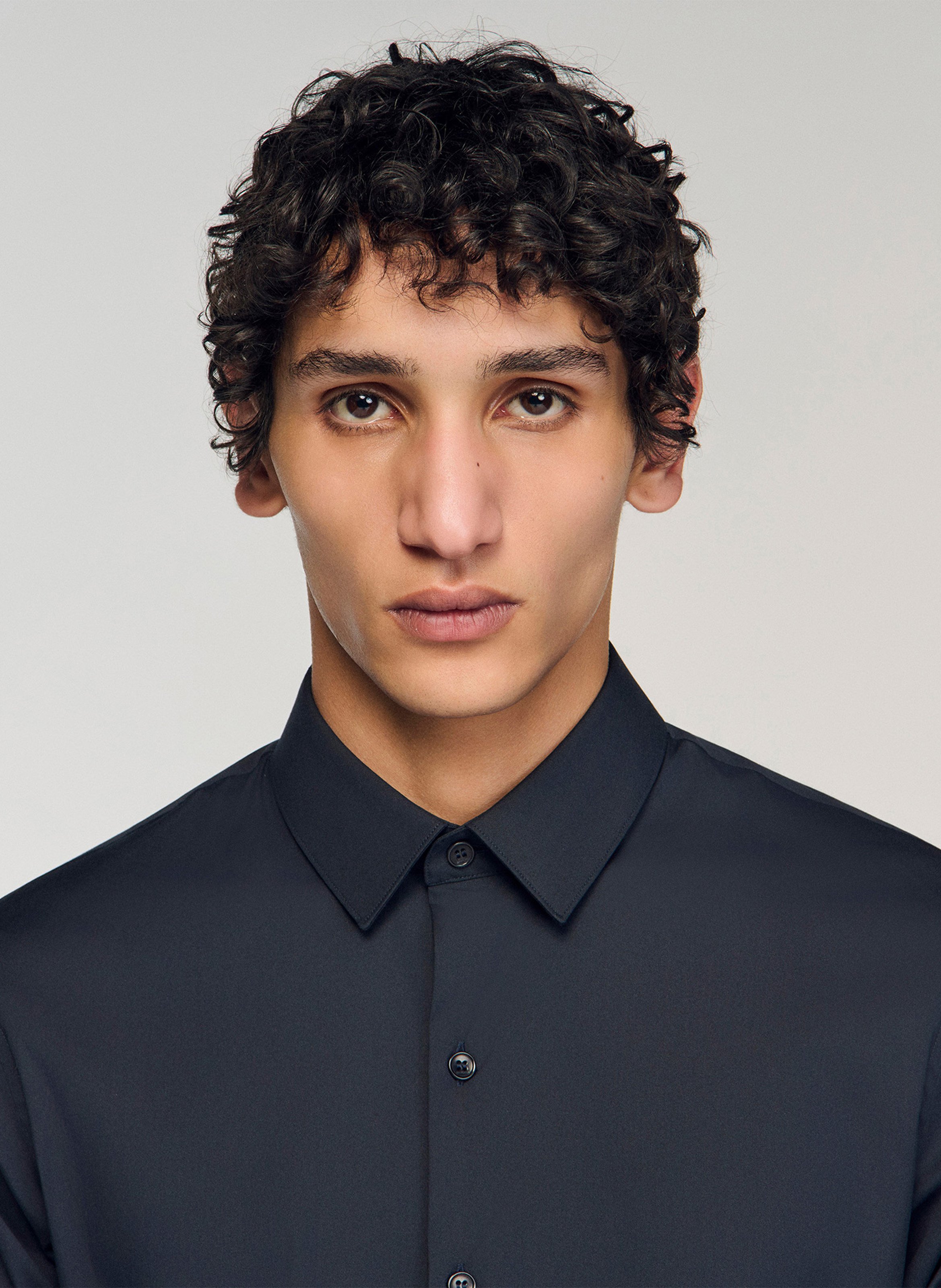 Chemise slim-fit en coton stretch SANDRO Bleu