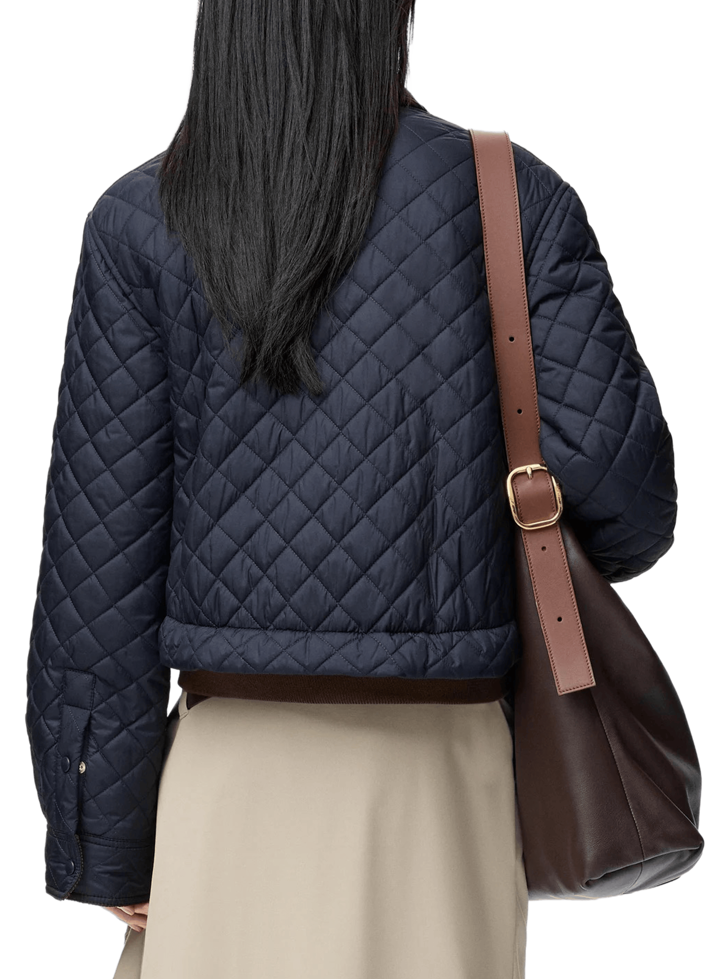 Veste courte en tissu technique à col contrasté LOEWE Bleu