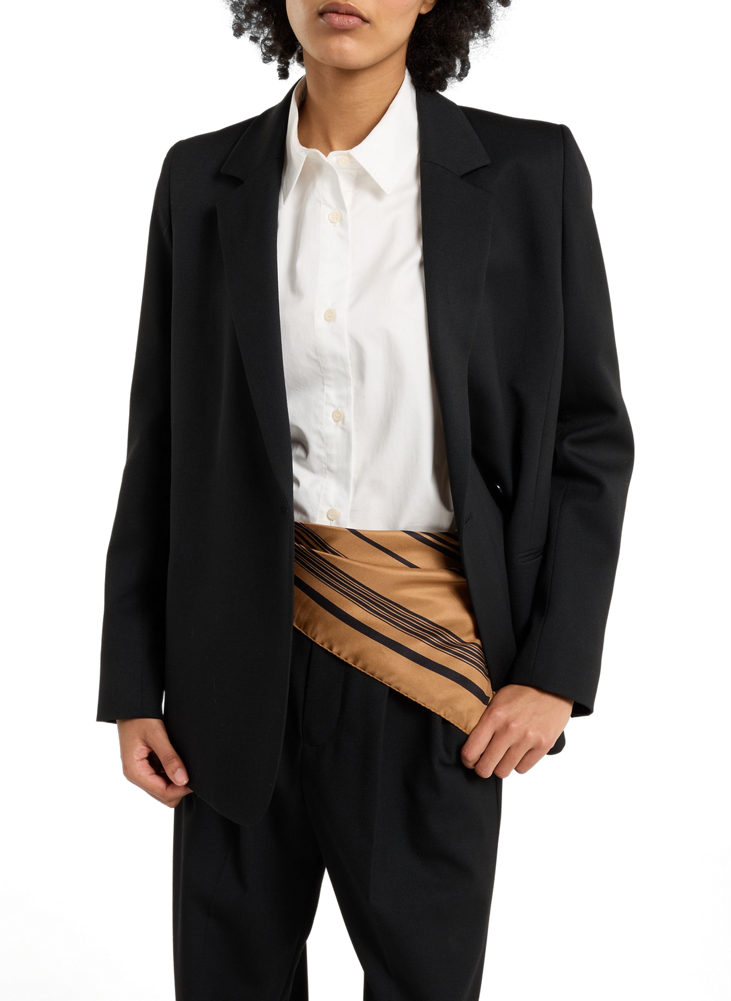 Shoulder-padded blazer SAISON 1865 Black