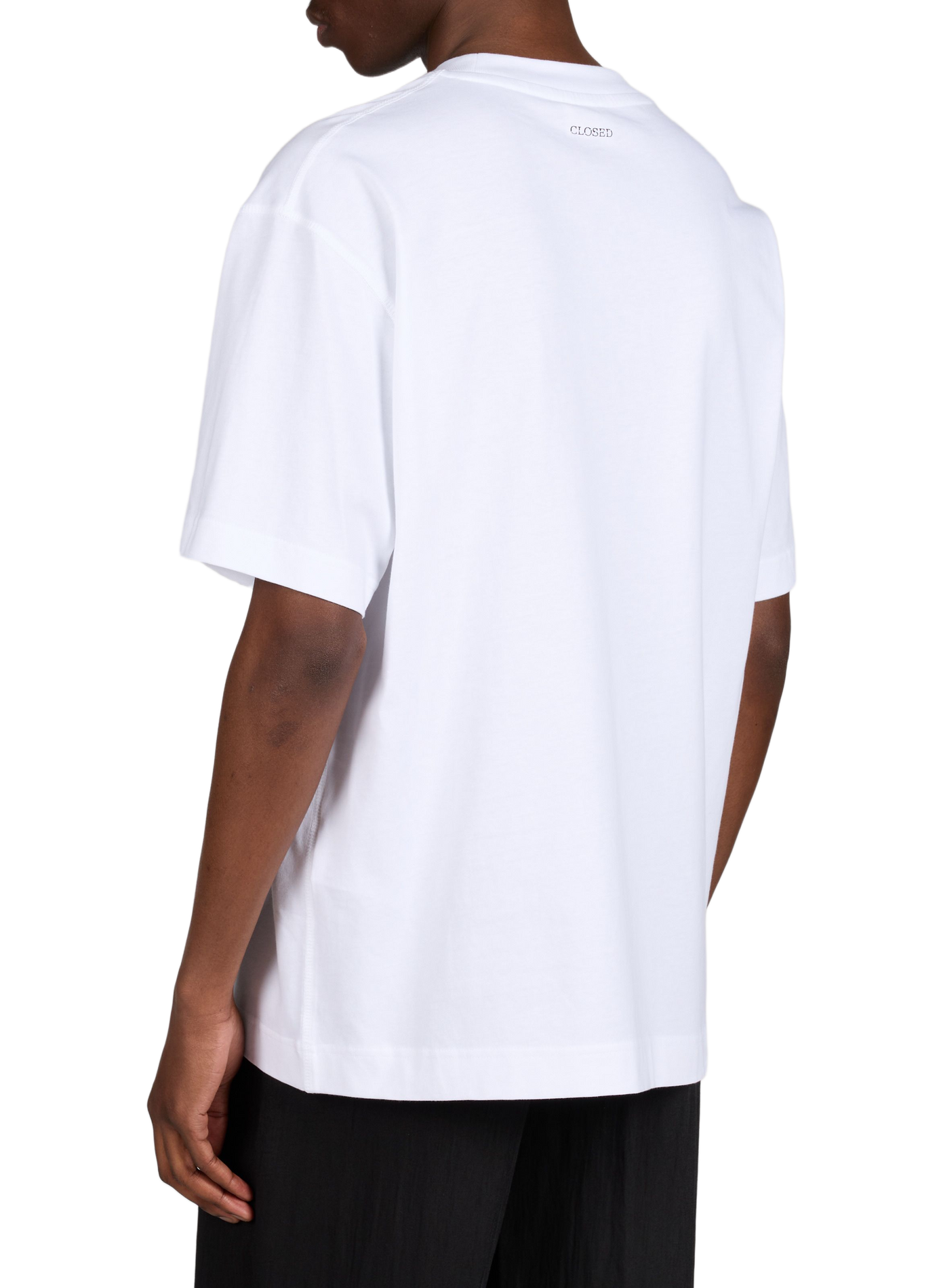 Straight printed cotton T-shirt CLOSED White
