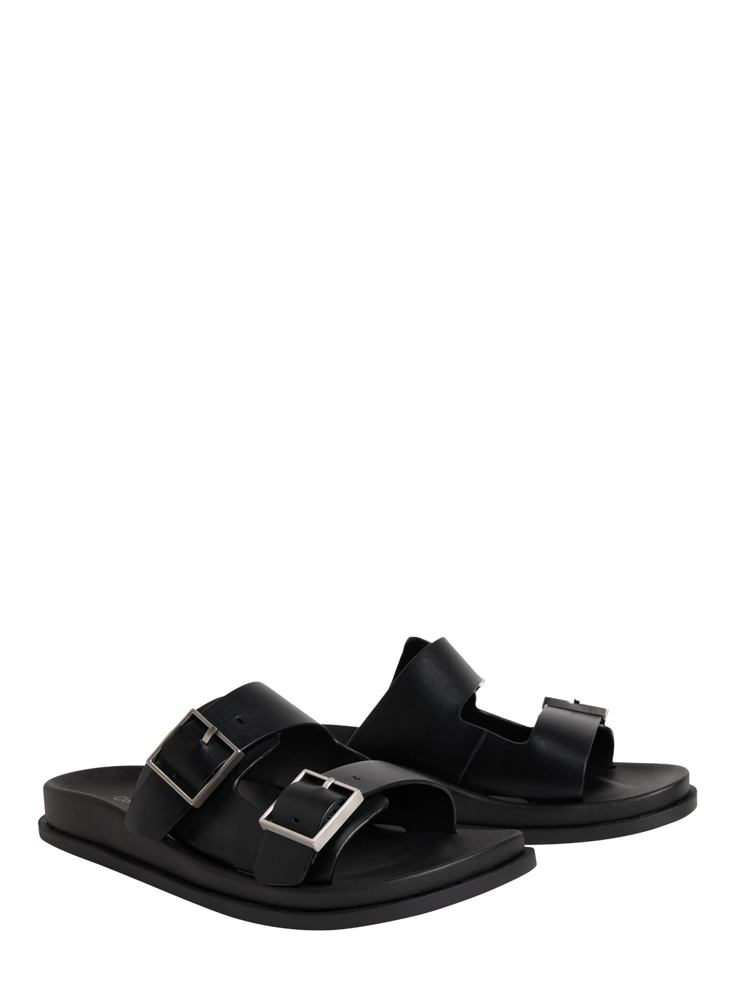 Sandales plates à boucles CALVIN KLEIN Noir