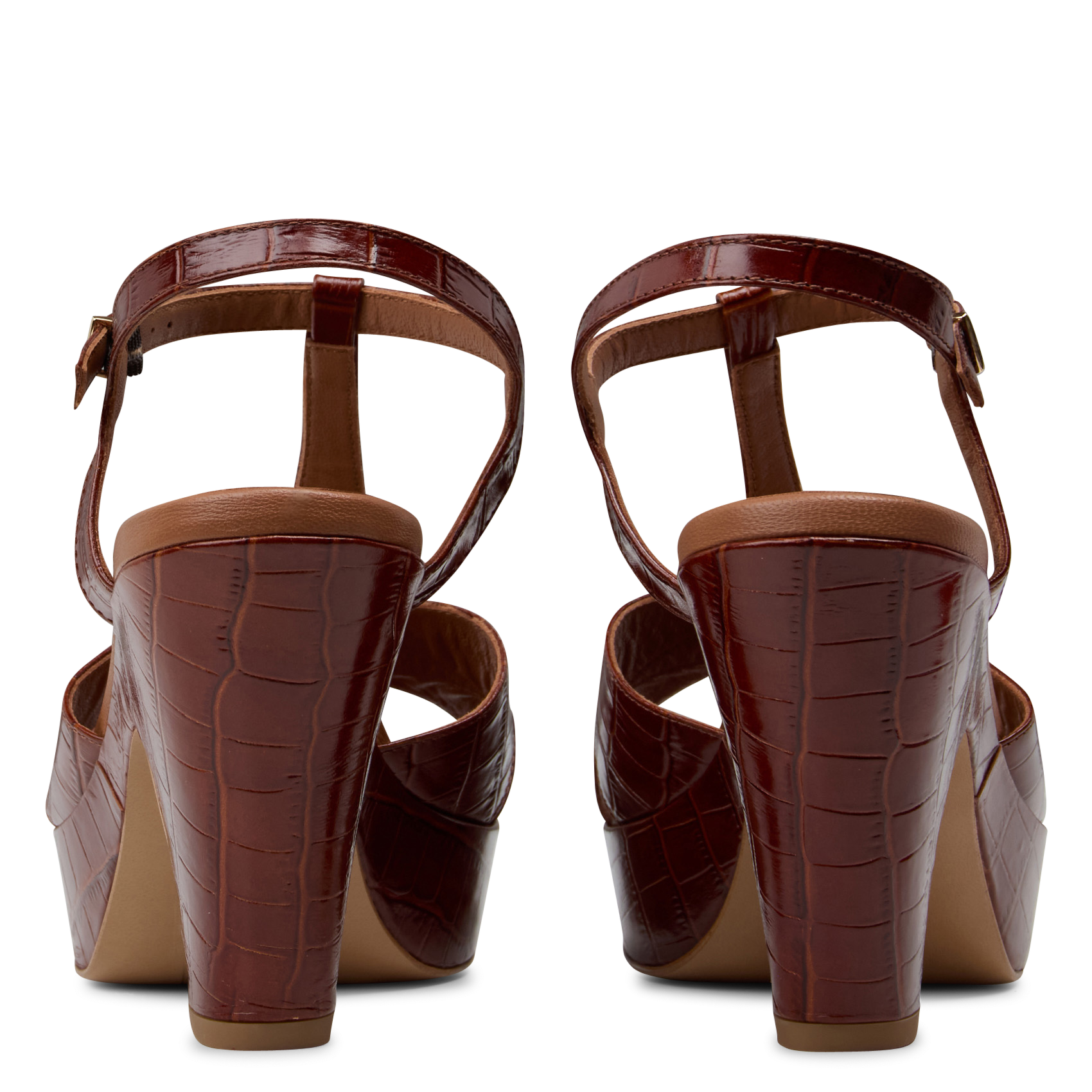 Sandales à talon en cuir embossé suzy MAISON 123 Beige