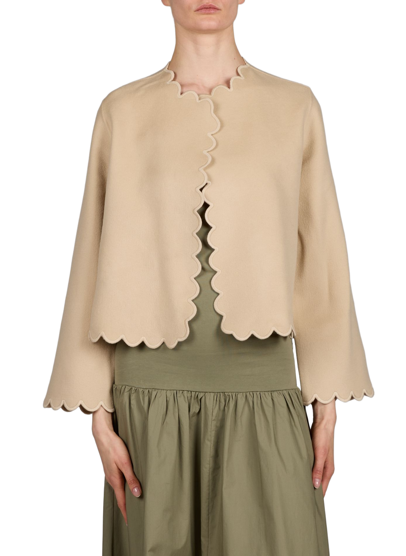 Veste en laine festonnée Vibetta BY MALENE BIRGER Beige