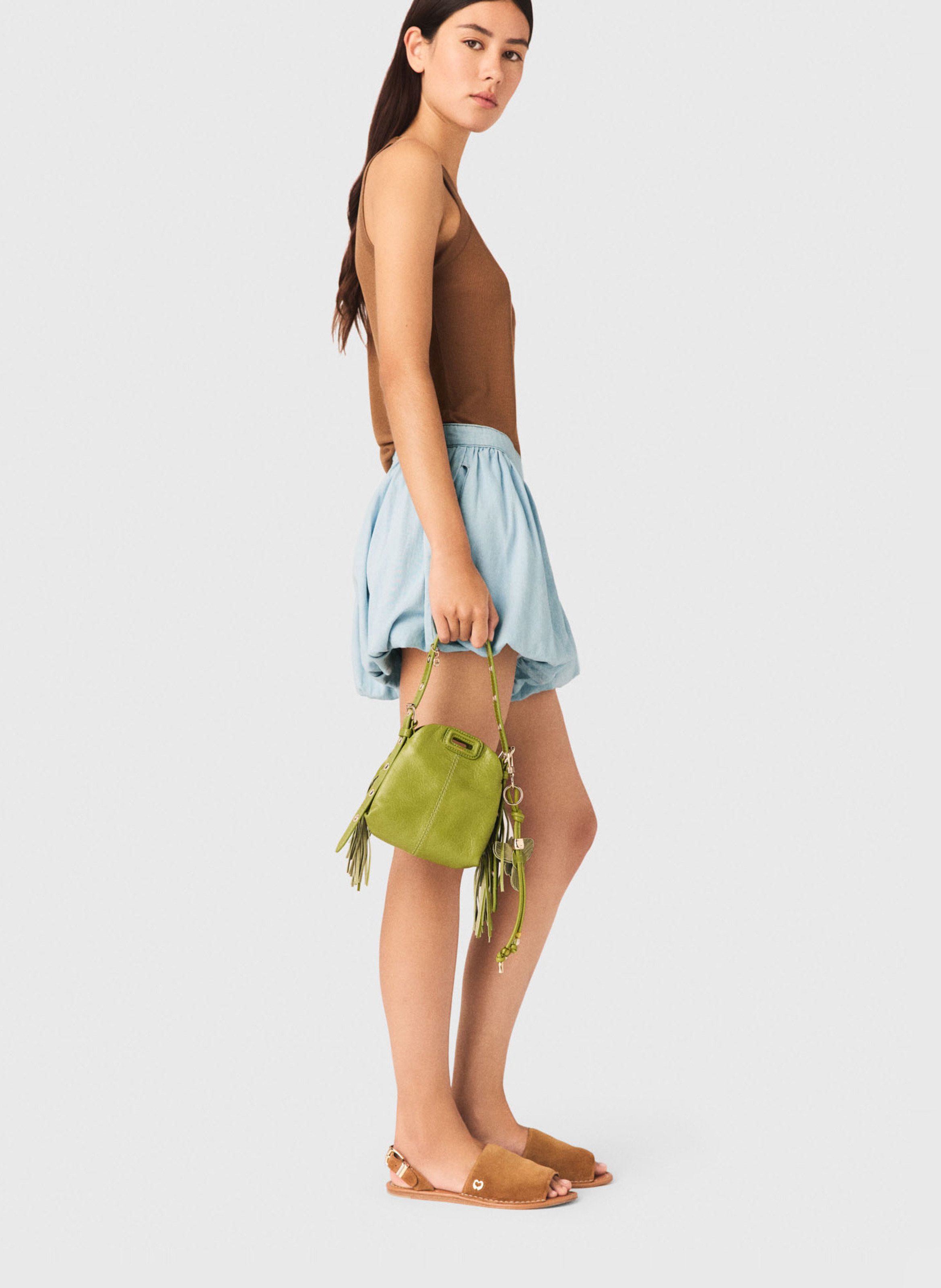 Short bouffant en coton MAJE Bleu