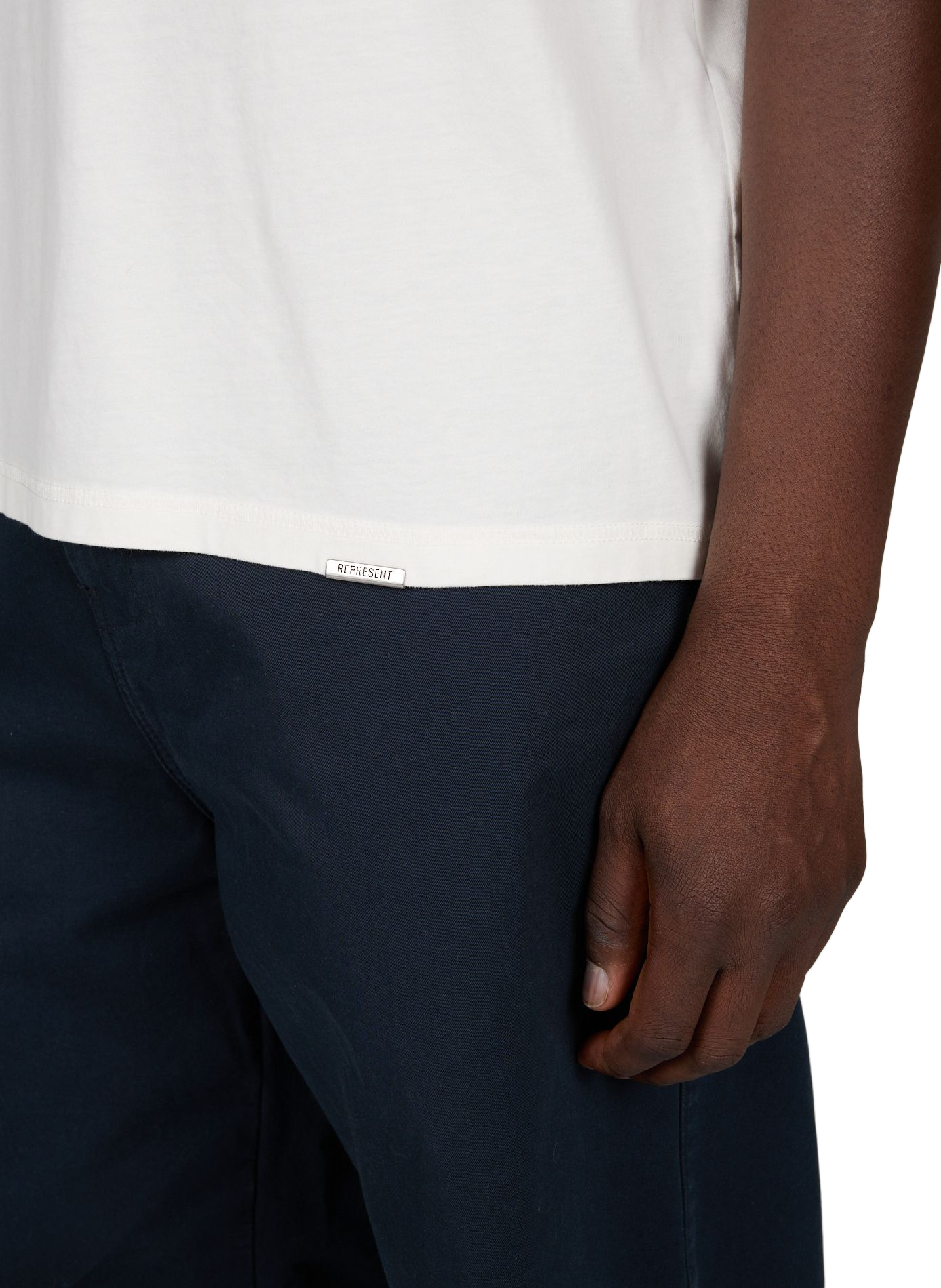 T-shirt brodé en coton REPRESENT Blanc