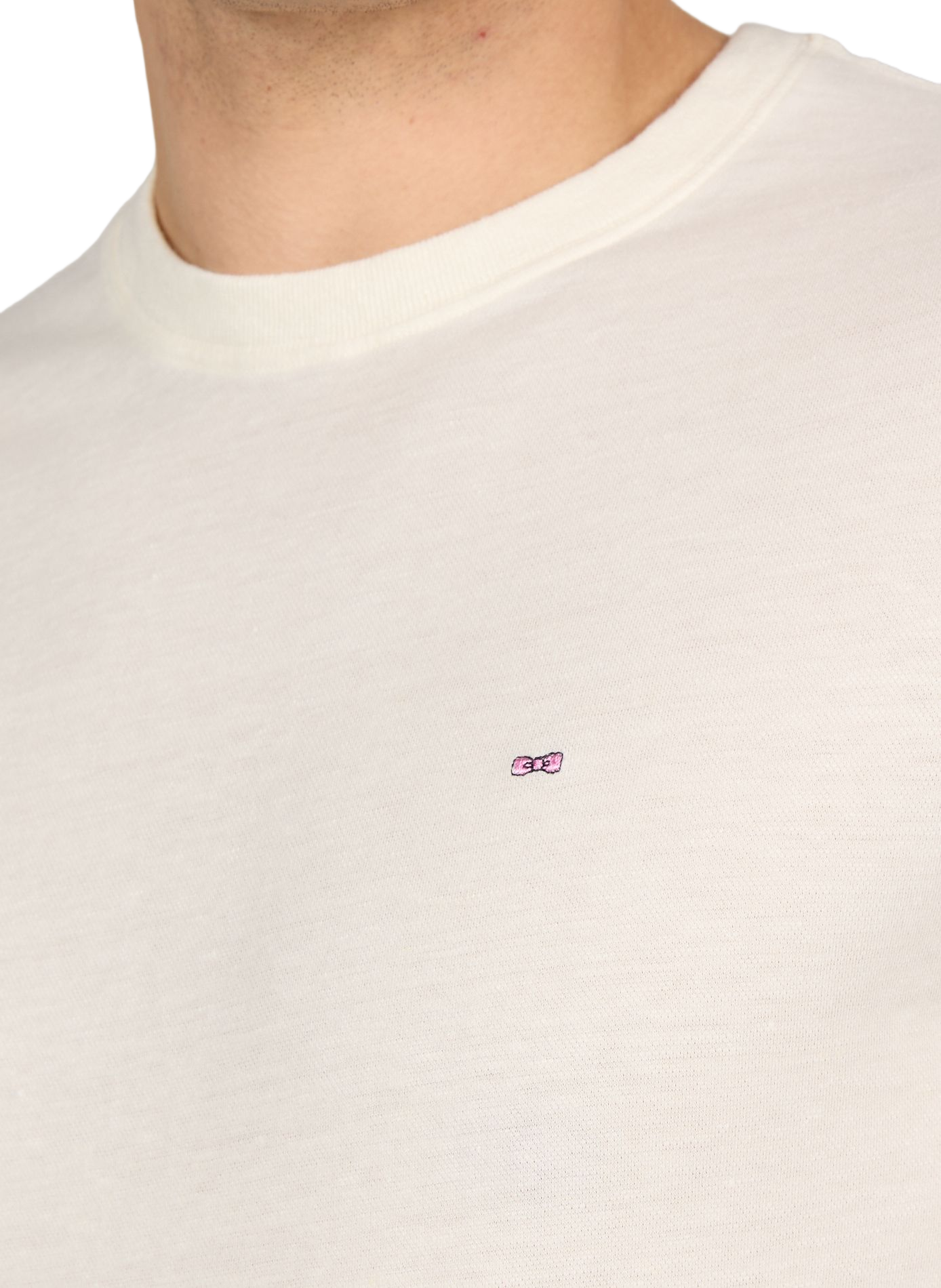 T-shirt à col rond en coton et lin EDEN PARK Beige