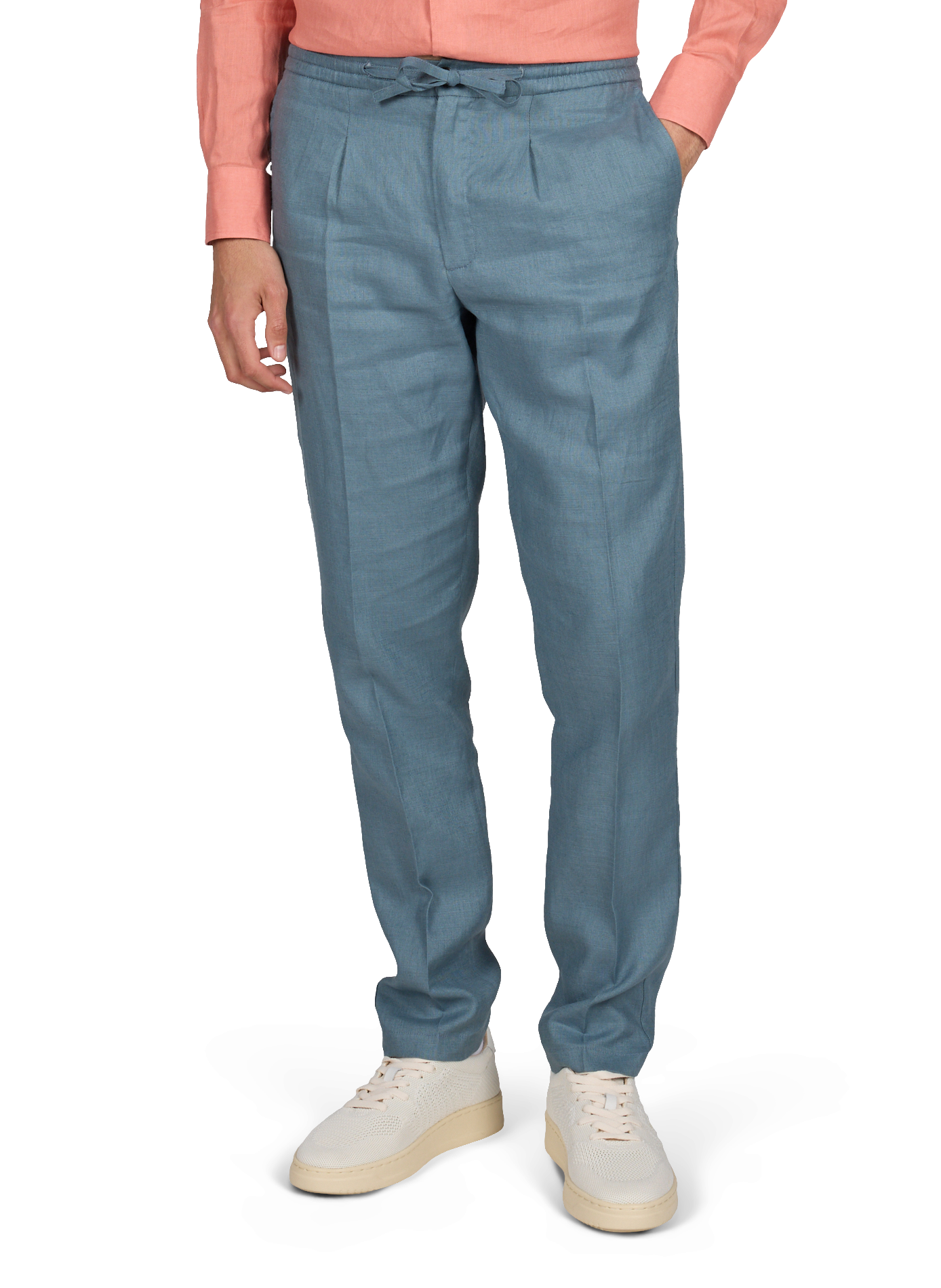 Pantalon uni en lin AURELIEN Vert