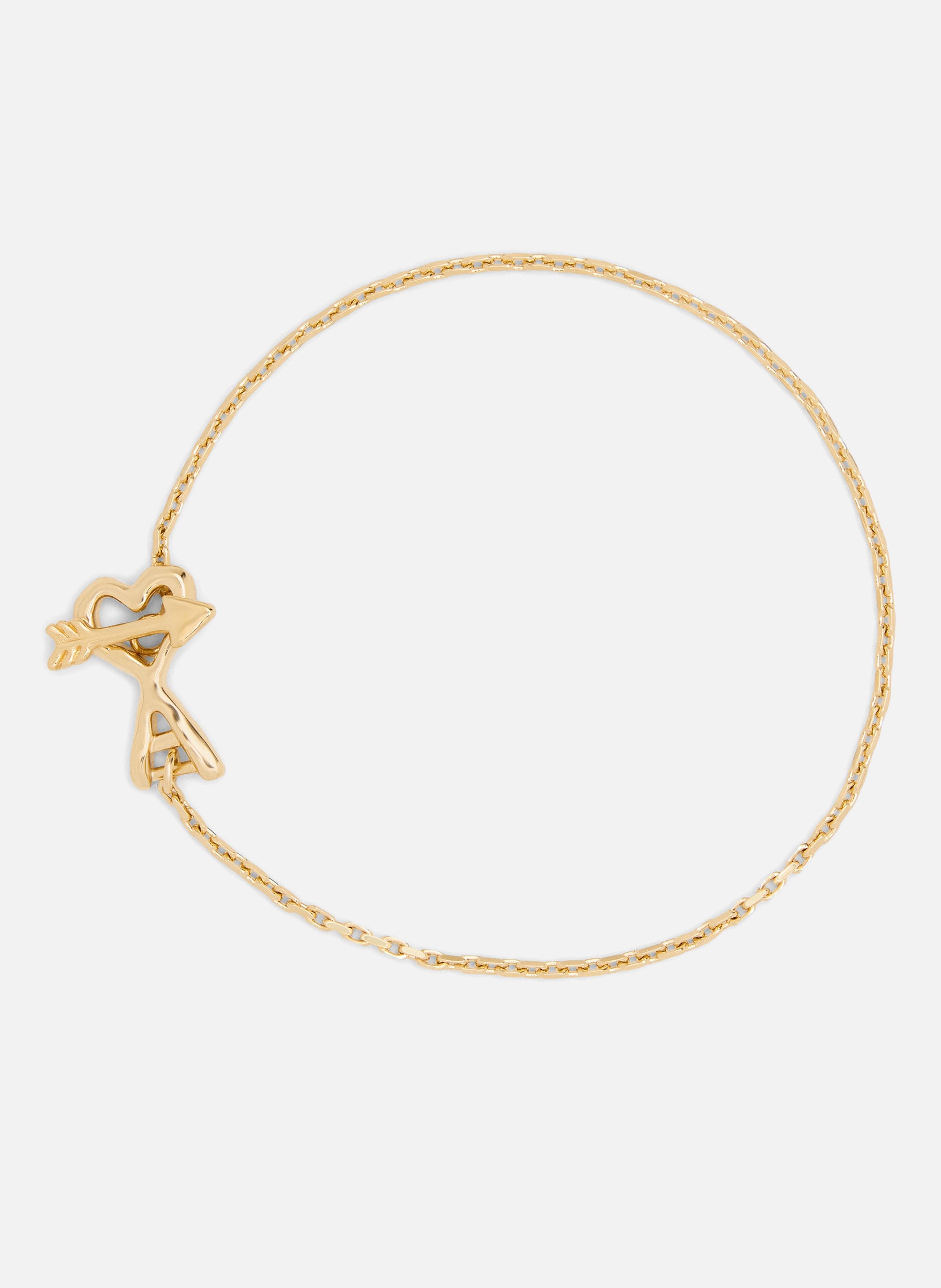 Bracelet ami de coeur flèche martelé unisexe en laiton AMI PARIS Jaune