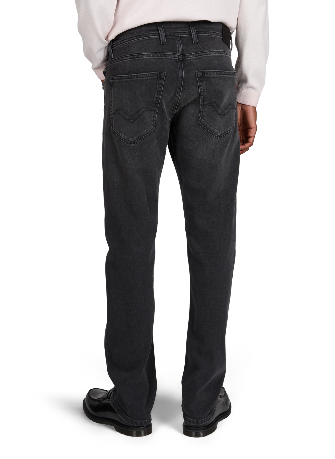 Jean droit en coton mélangé REPLAY Gris