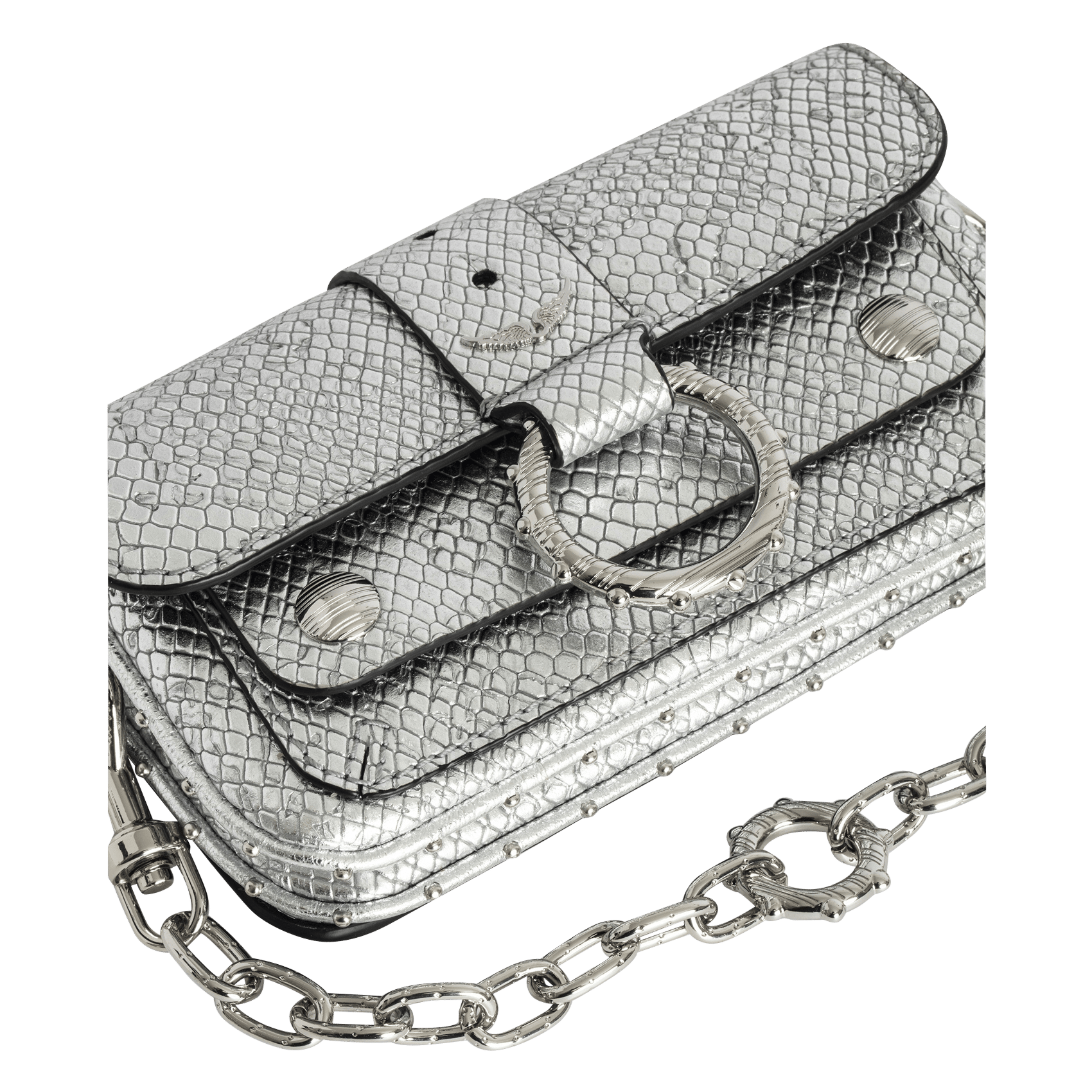 Sac bandoulière en cuir kate wallet ZADIG&VOLTAIRE Argent