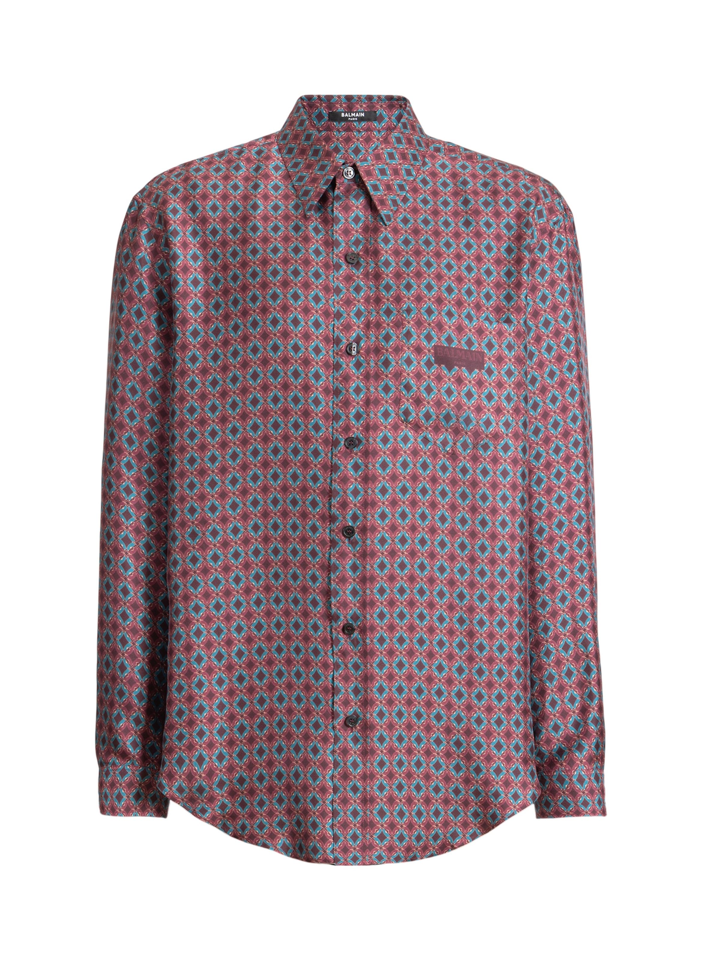 Chemise en soie imprimée BALMAIN Multicolore