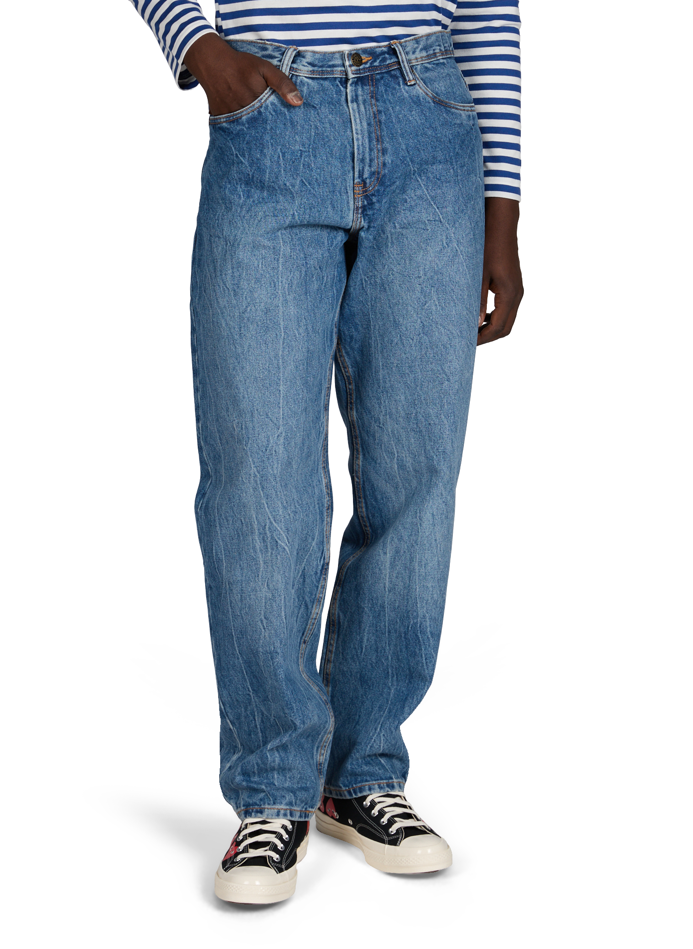 Jean droit en denim de coton TIMBERLAND Bleu