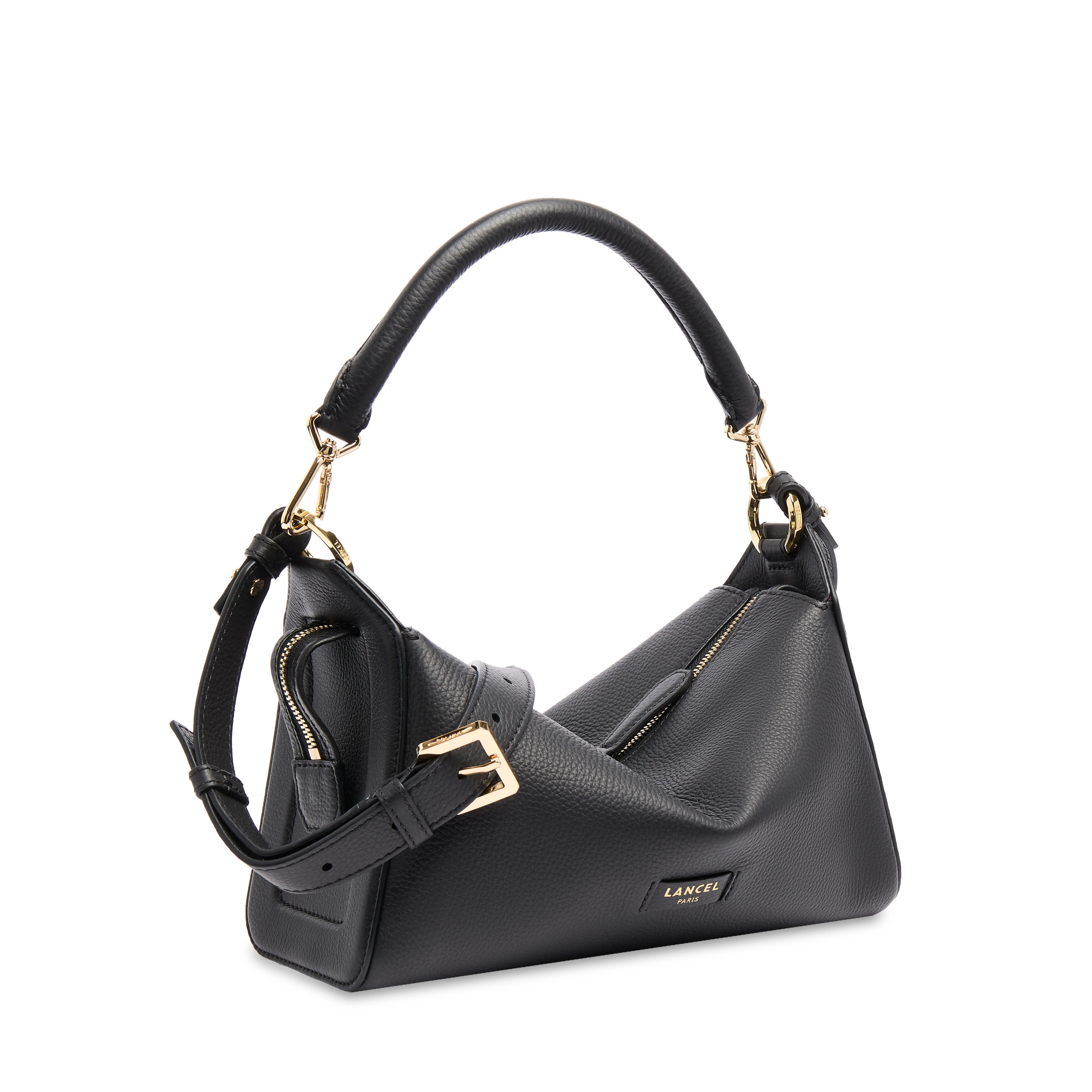 Sac hobo louison de lancel en cuir de vachette graine LANCEL Noir
