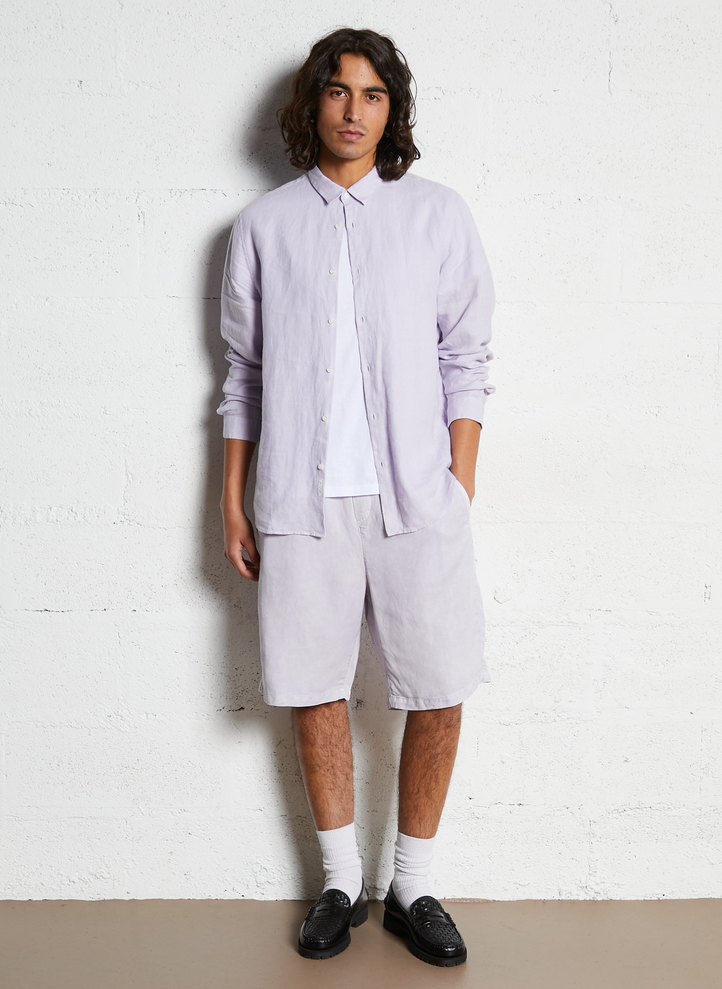 Bermuda casual droit uni IKKS Violet