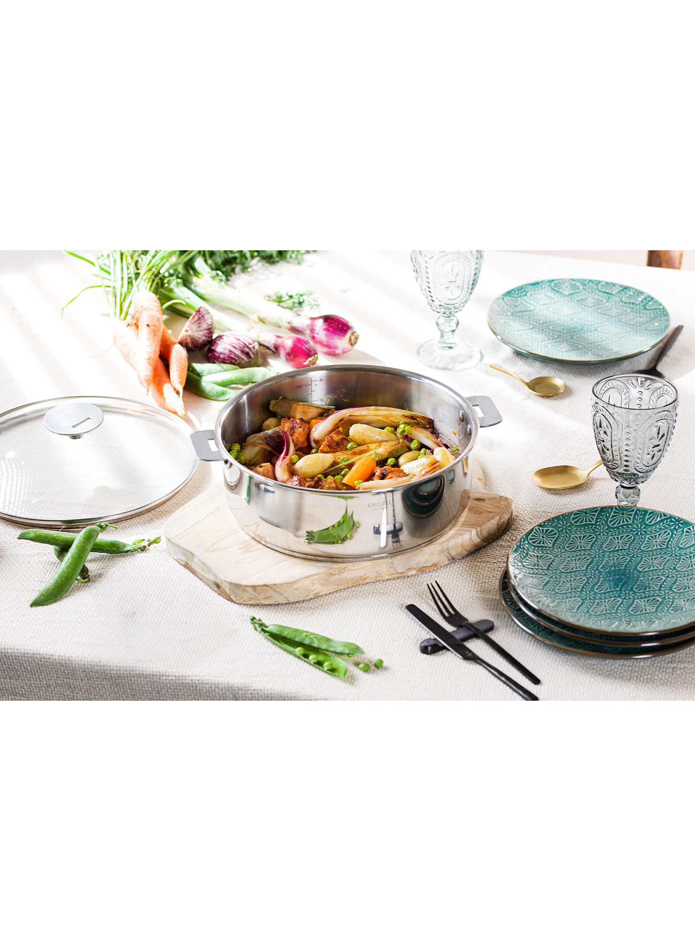 Sauteuse Casteline en inox CRISTEL Gris