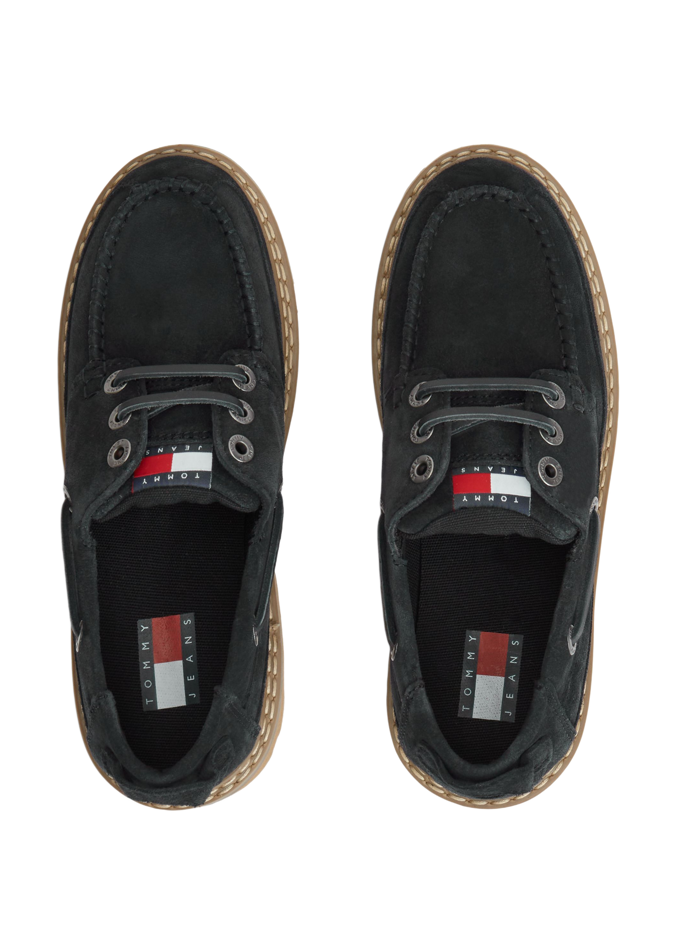 Derby shoes with cleated sole in leather TOMMY HILFIGER Blue