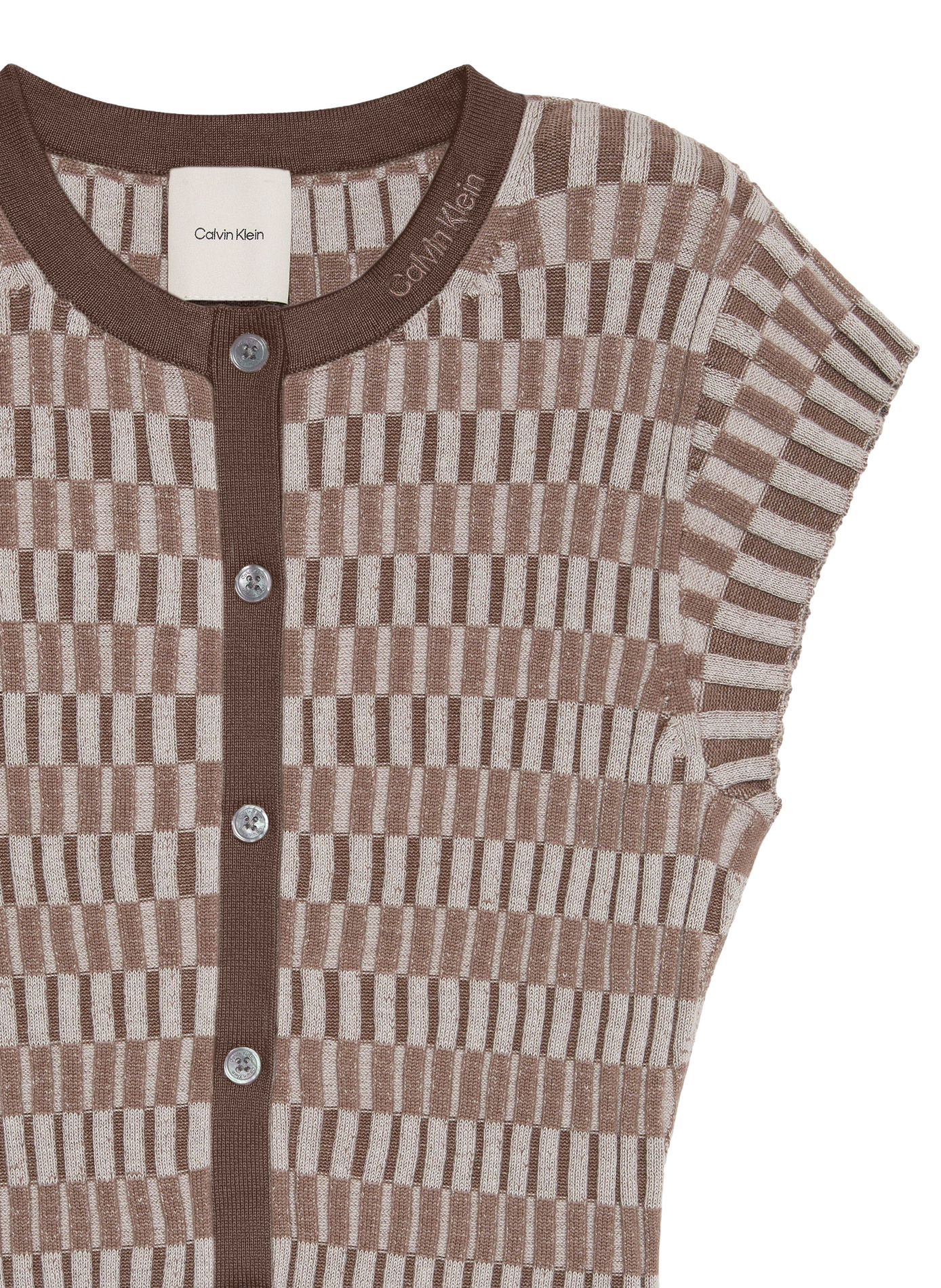 Geruite katoenen trui CALVIN KLEIN Grijs