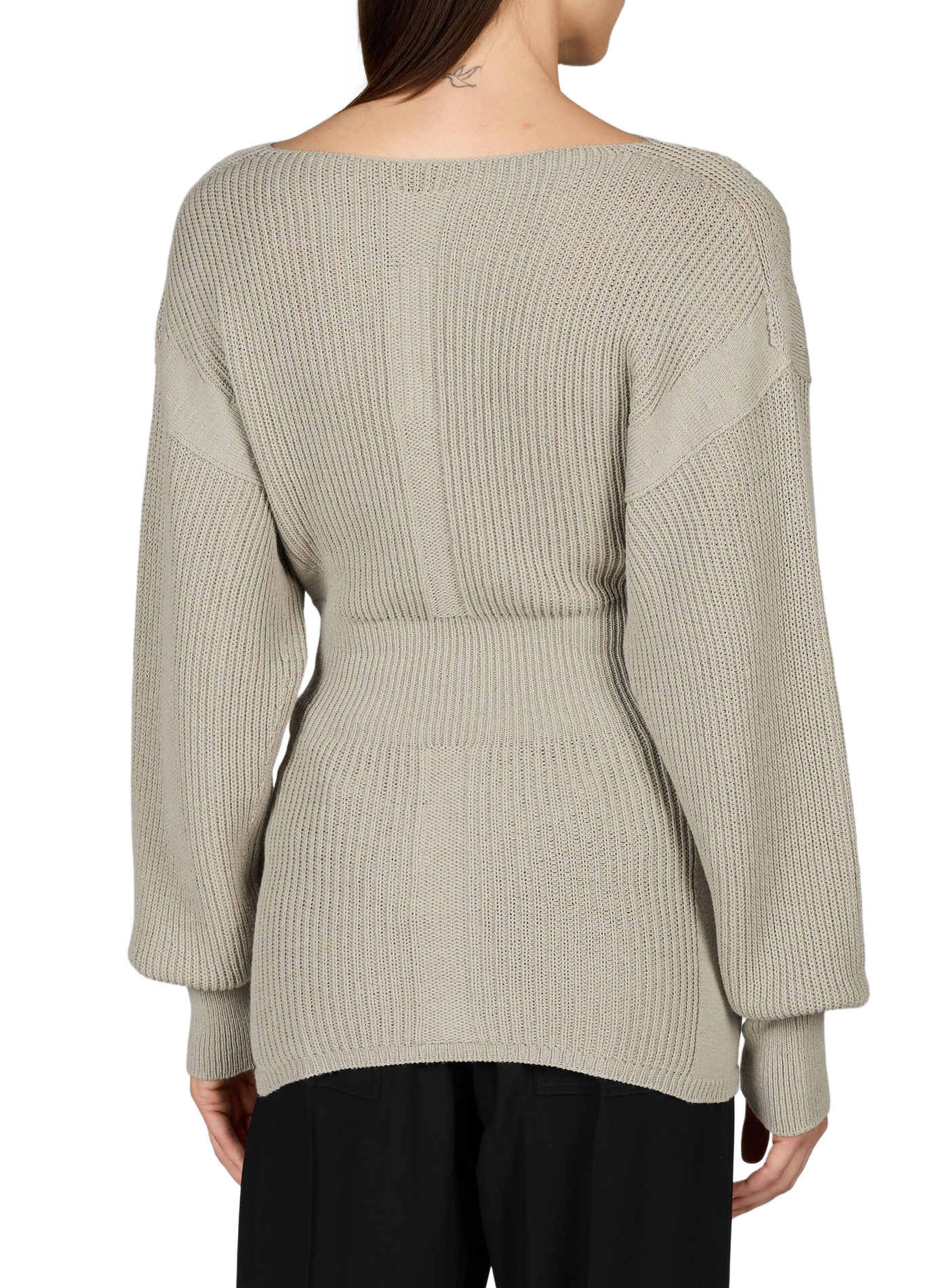 Fitted wool long pullover RICK OWENS Beige
