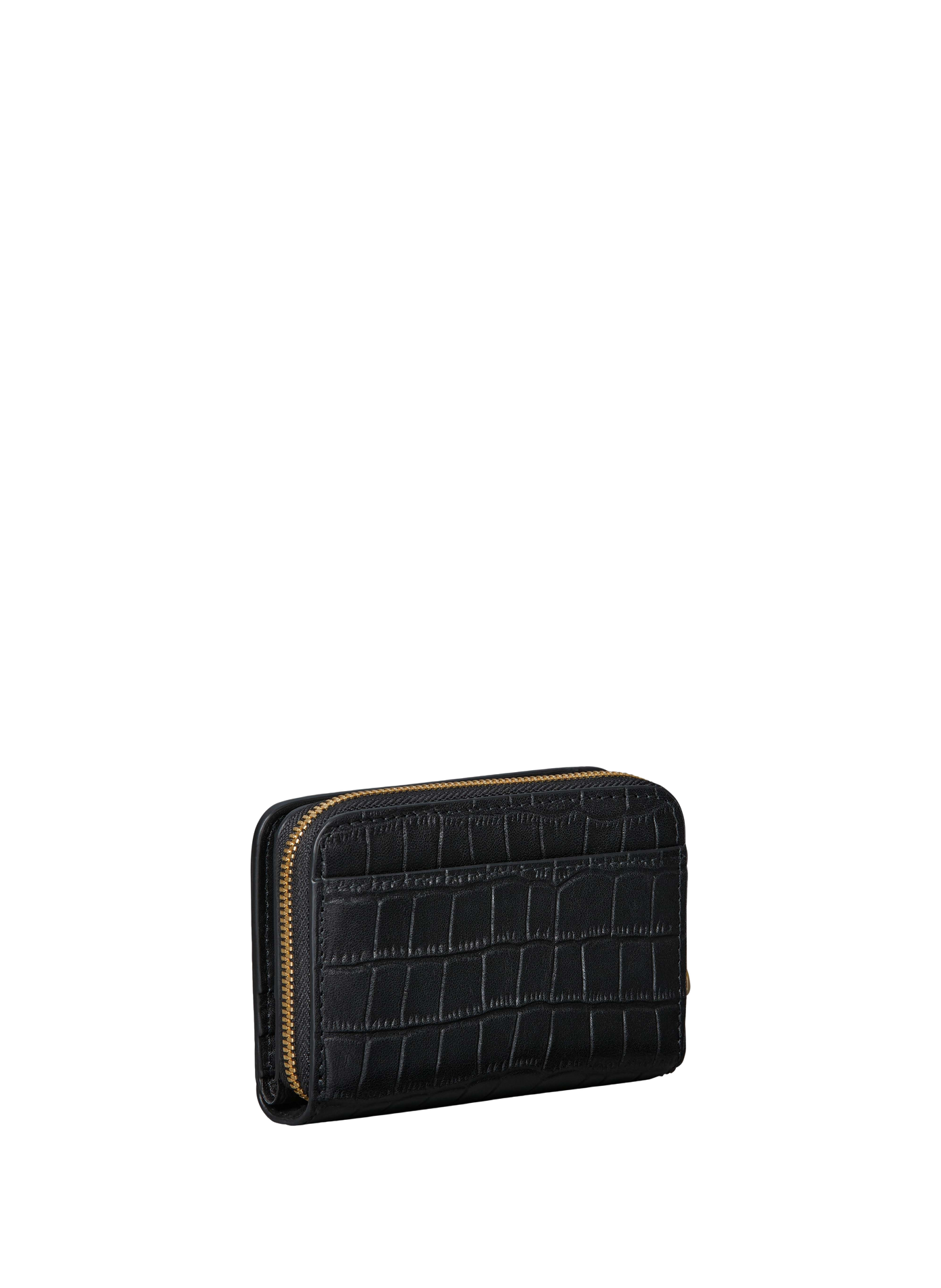 Medium croc-embossed leather zip-around wallet CALVIN KLEIN Black