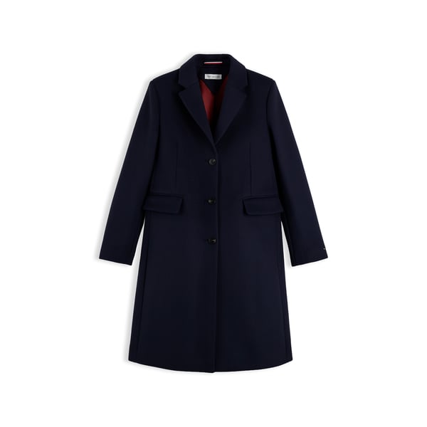 Manteau long uni en laine mélangée Manteau long uni en laine mélangée