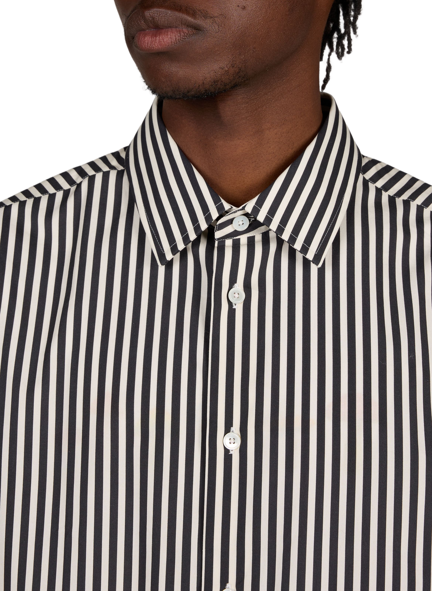 Oversized Striped Cotton Shirt PAUL SMITH Black