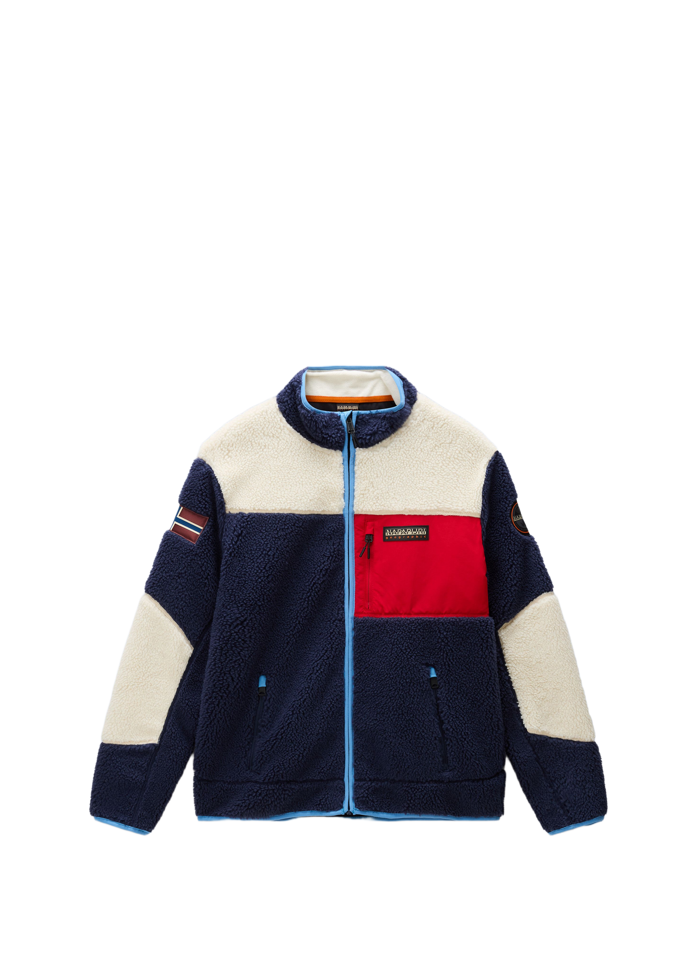 Gerade geschnittene Sherpa-Fleecejacke mit Stehkragen NAPAPIJRI Mehrfarbig