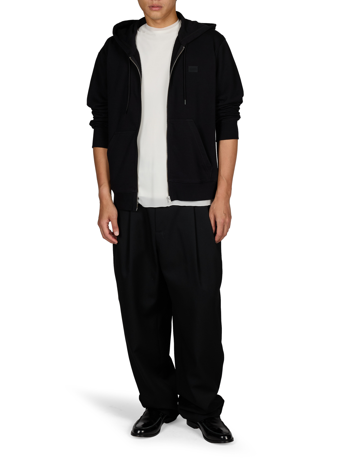 Sweat ample zippé à capuche MAISON MARGIELA Noir