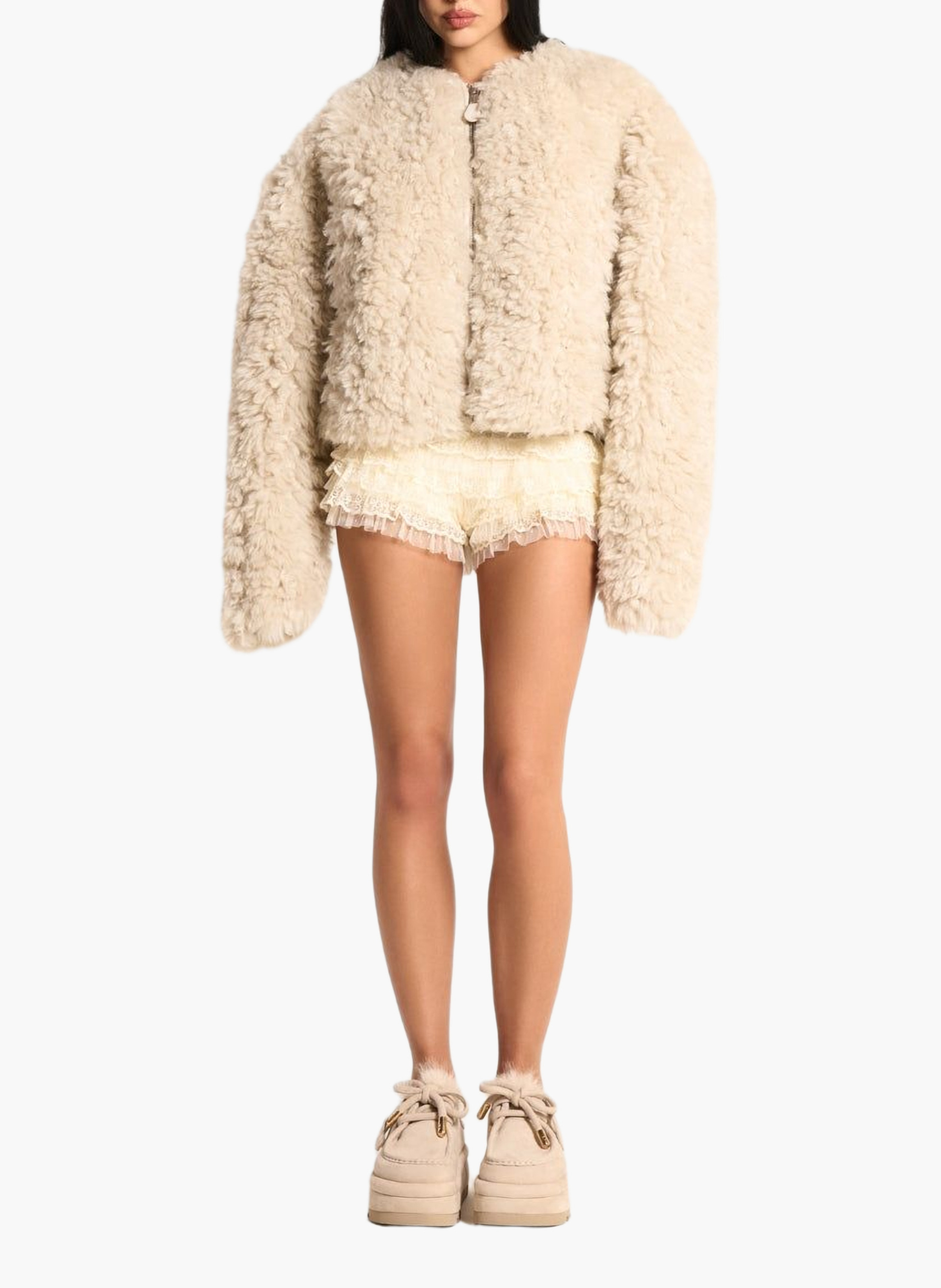 Mules blizzard en daim NAKED WOLFE Blanc
